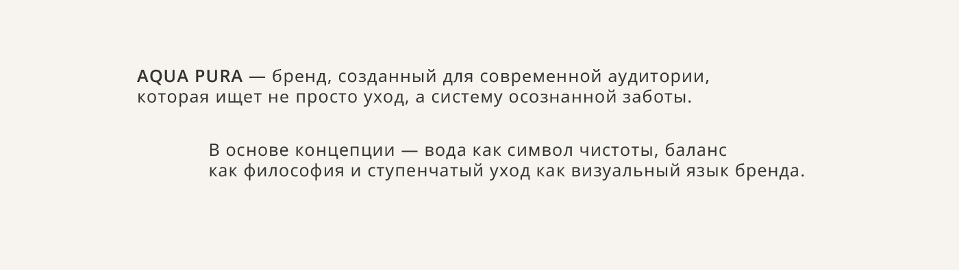AQUA PURA | Система чистого ухода — Изображение №1 — Брендинг на Dprofile