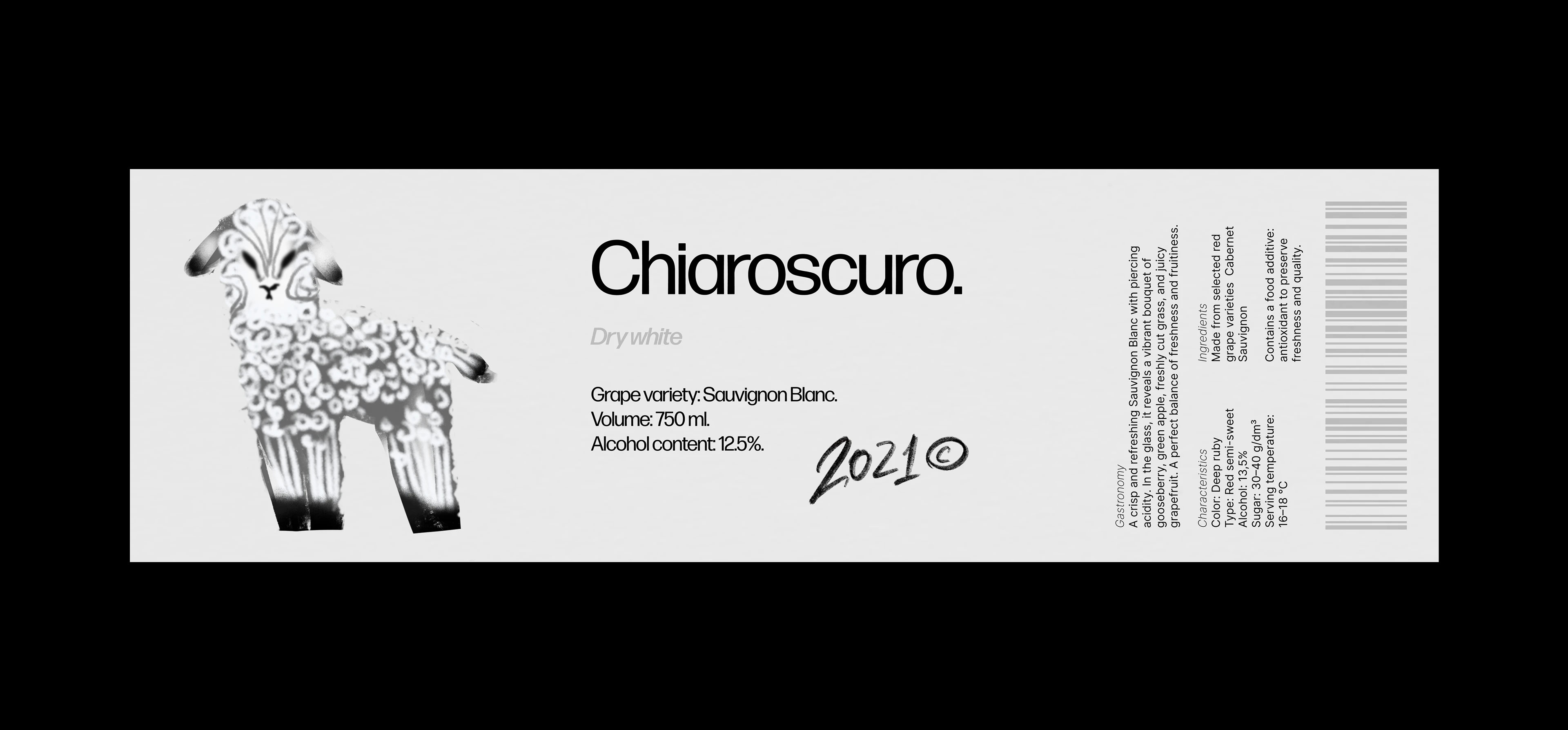 Identity and label design for a wine bar "Chiaroscuro." — Изображение №8 — Брендинг на Dprofile