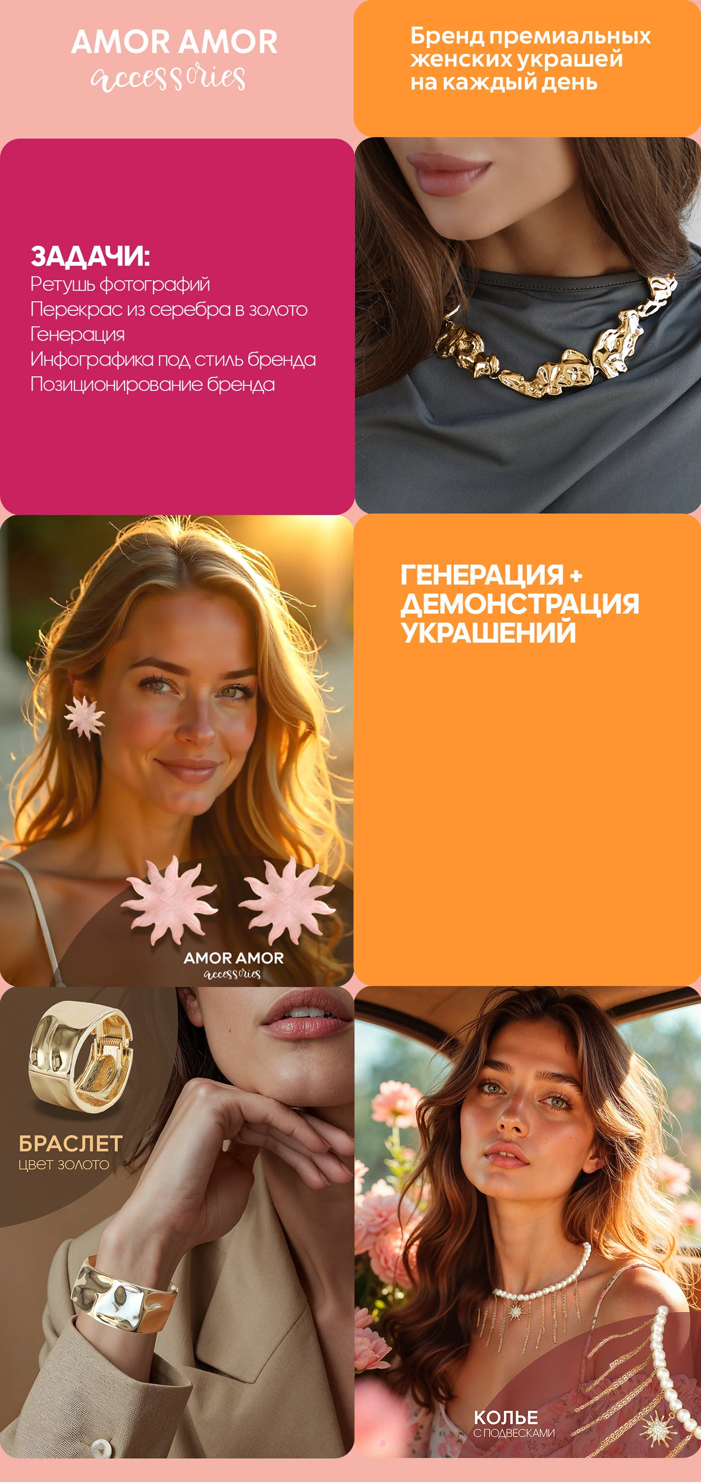 AMOR AMOR УКРАШЕНИЯ|ИНФОГРАФИКА ГЕНЕРАЦИЯ АНИМАЦИЯ — Изображение №1 — Графика, Маркетинг на Dprofile