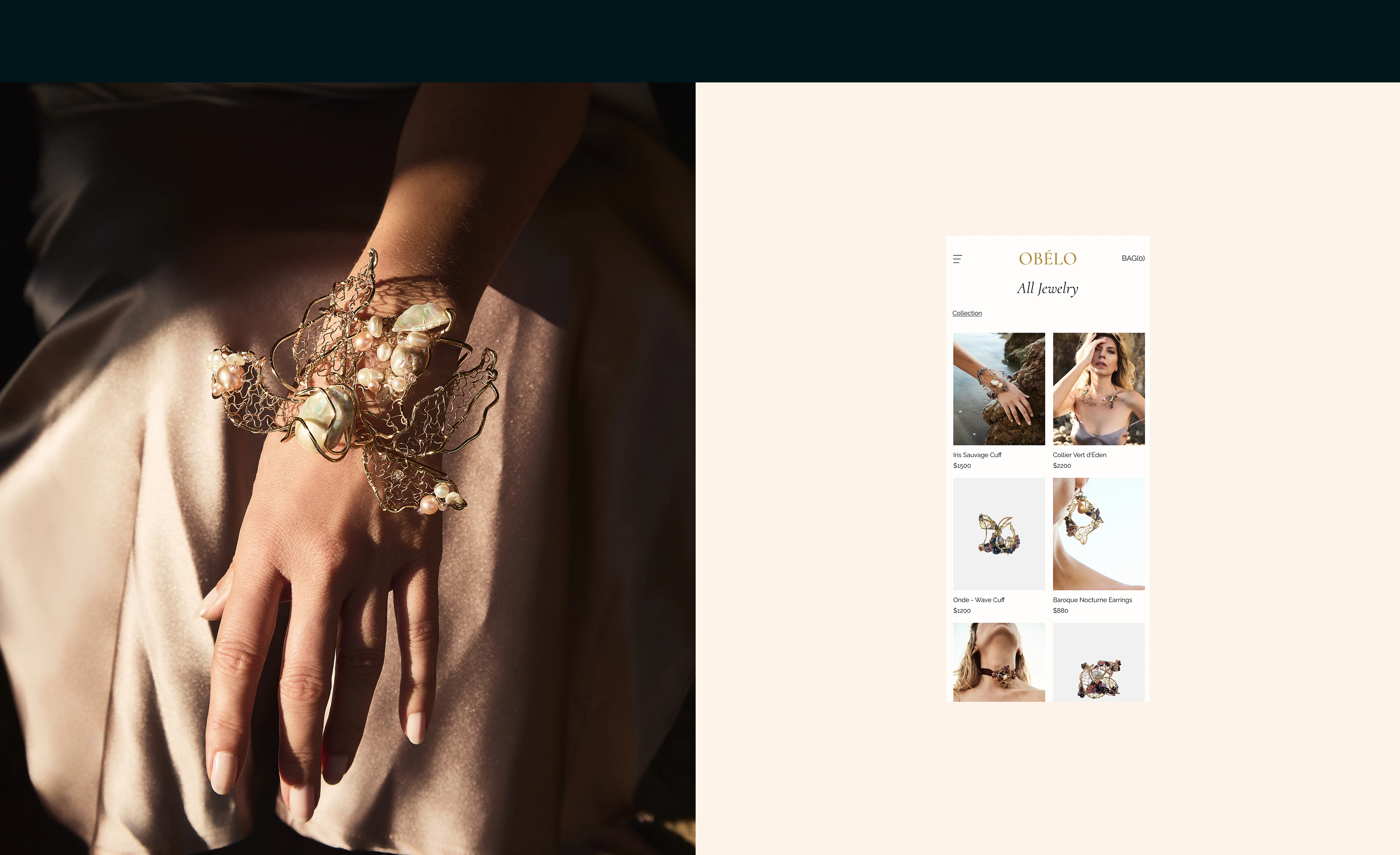 OBÉLO | Jewelry Website Design — Изображение №8 — Интерфейсы на Dprofile