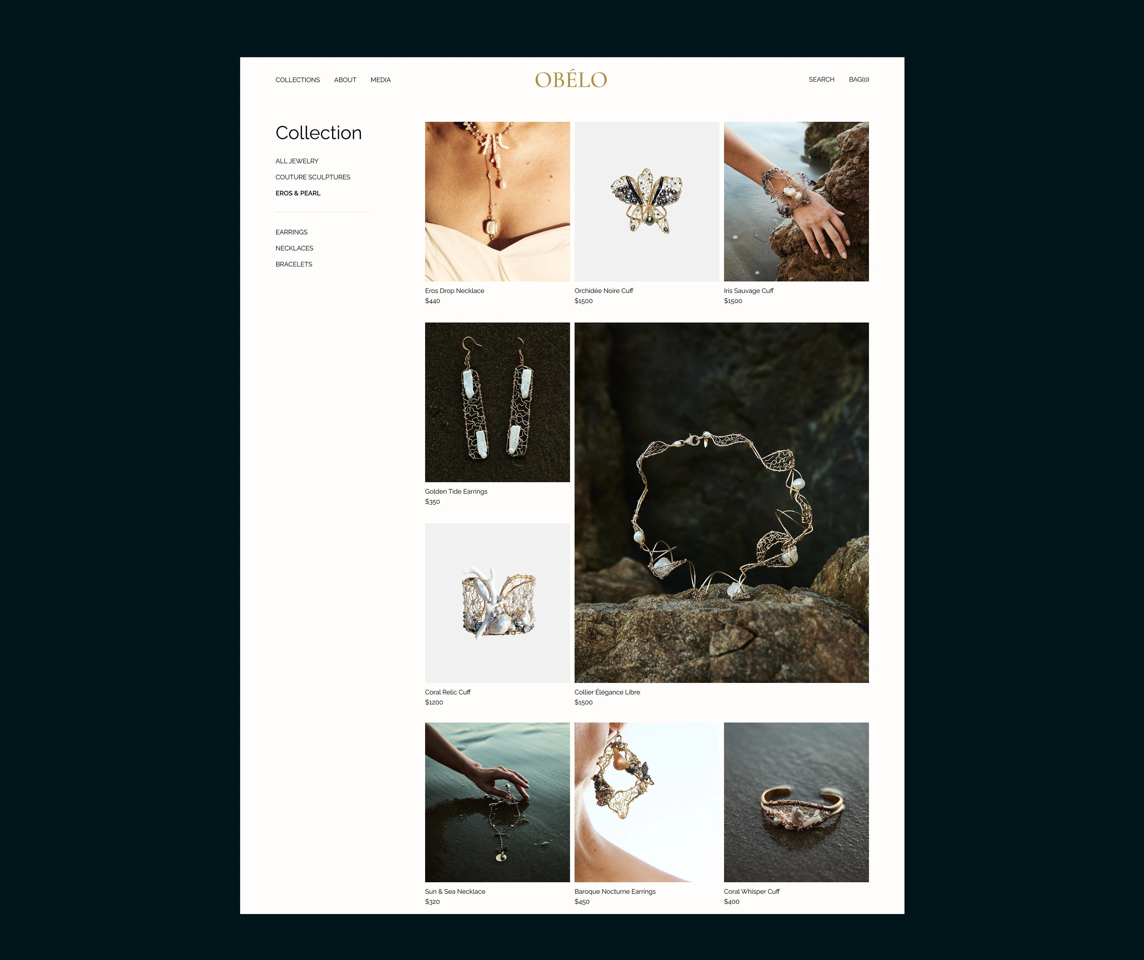 OBÉLO | Jewelry Website Design — Изображение №7 — Интерфейсы на Dprofile