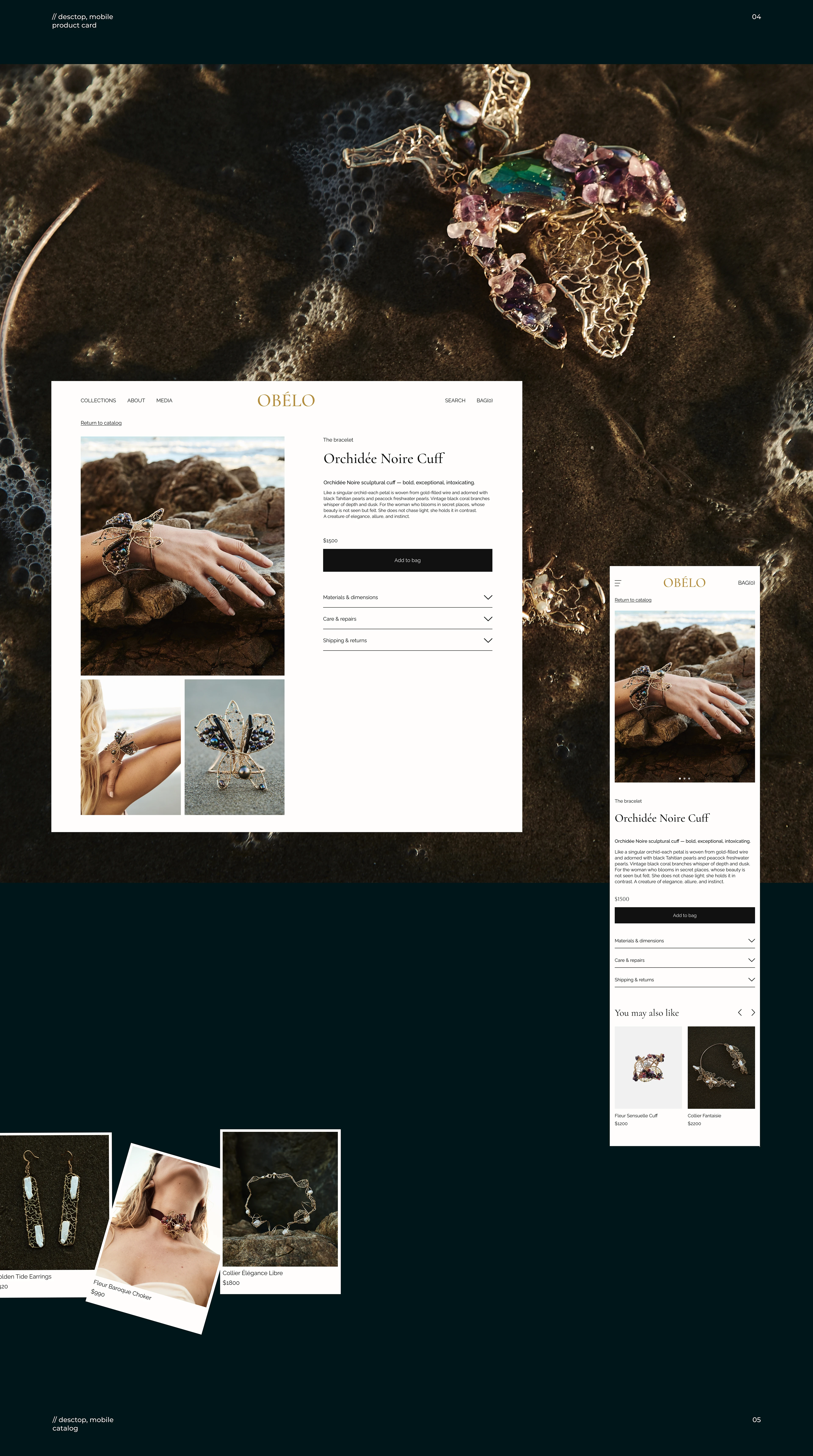 OBÉLO | Jewelry Website Design — Изображение №6 — Интерфейсы на Dprofile