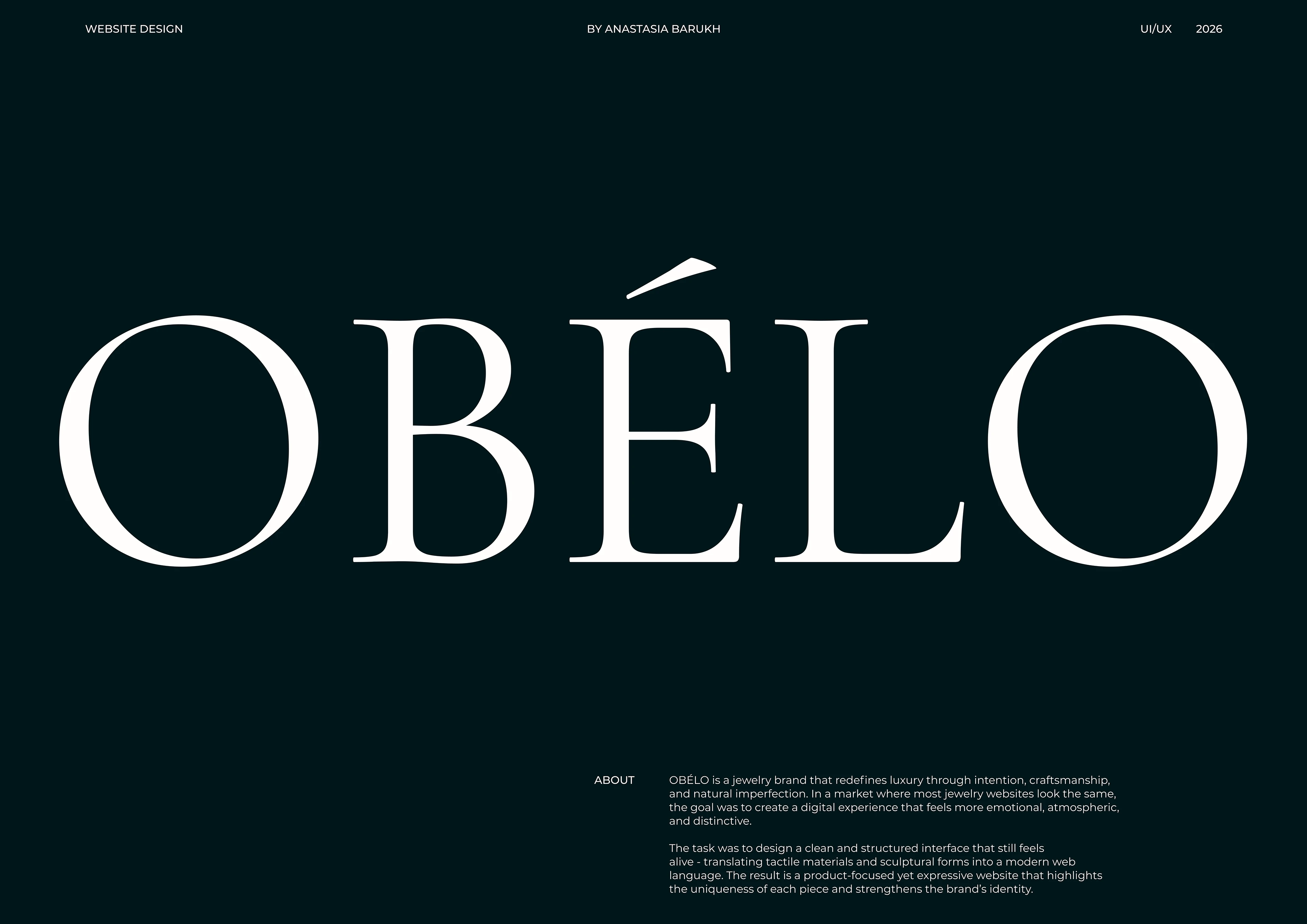 OBÉLO | Jewelry Website Design — Изображение №1 — Интерфейсы на Dprofile