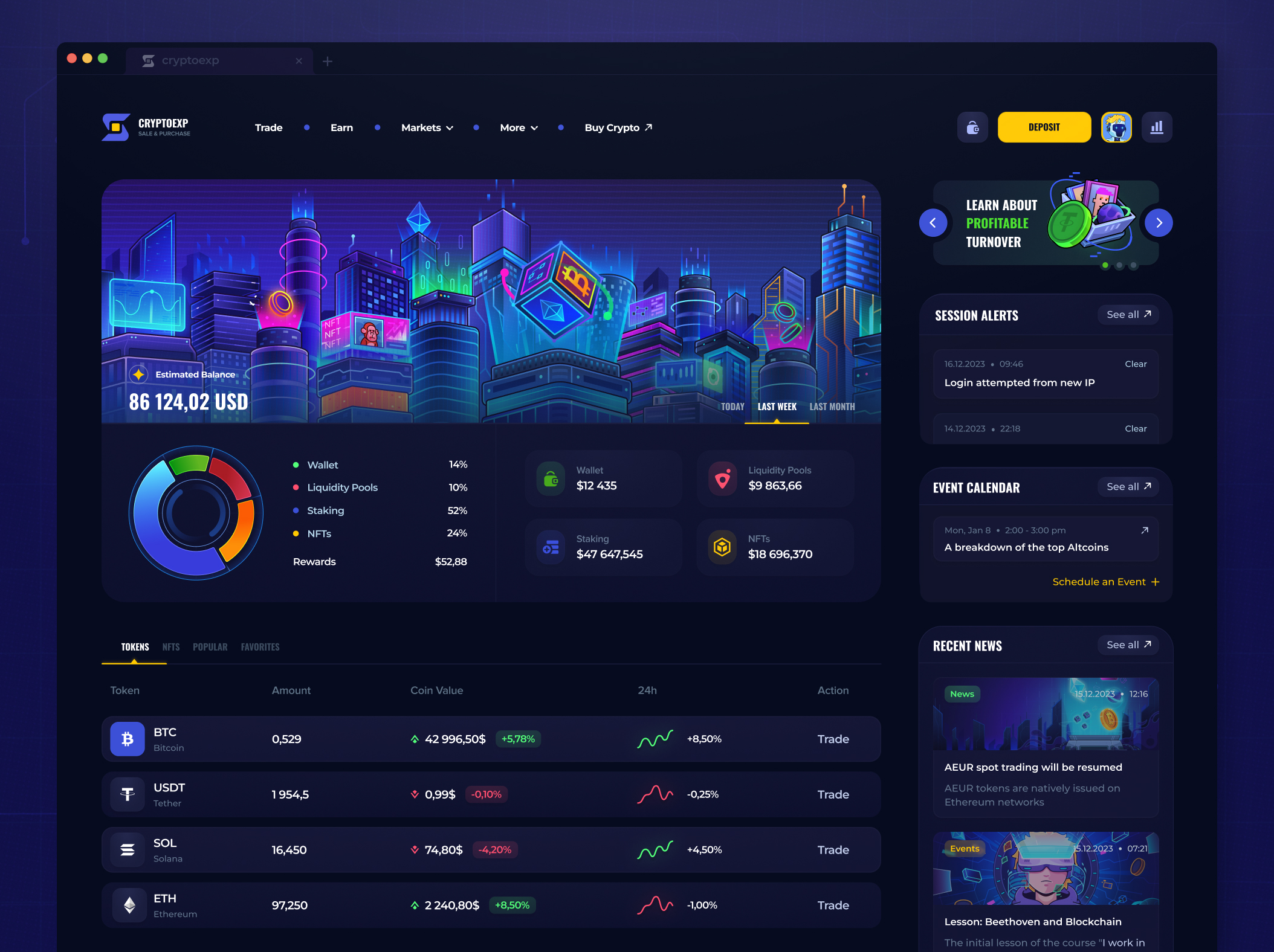 CryptoExp — Изображение №2 — Интерфейсы на Dprofile