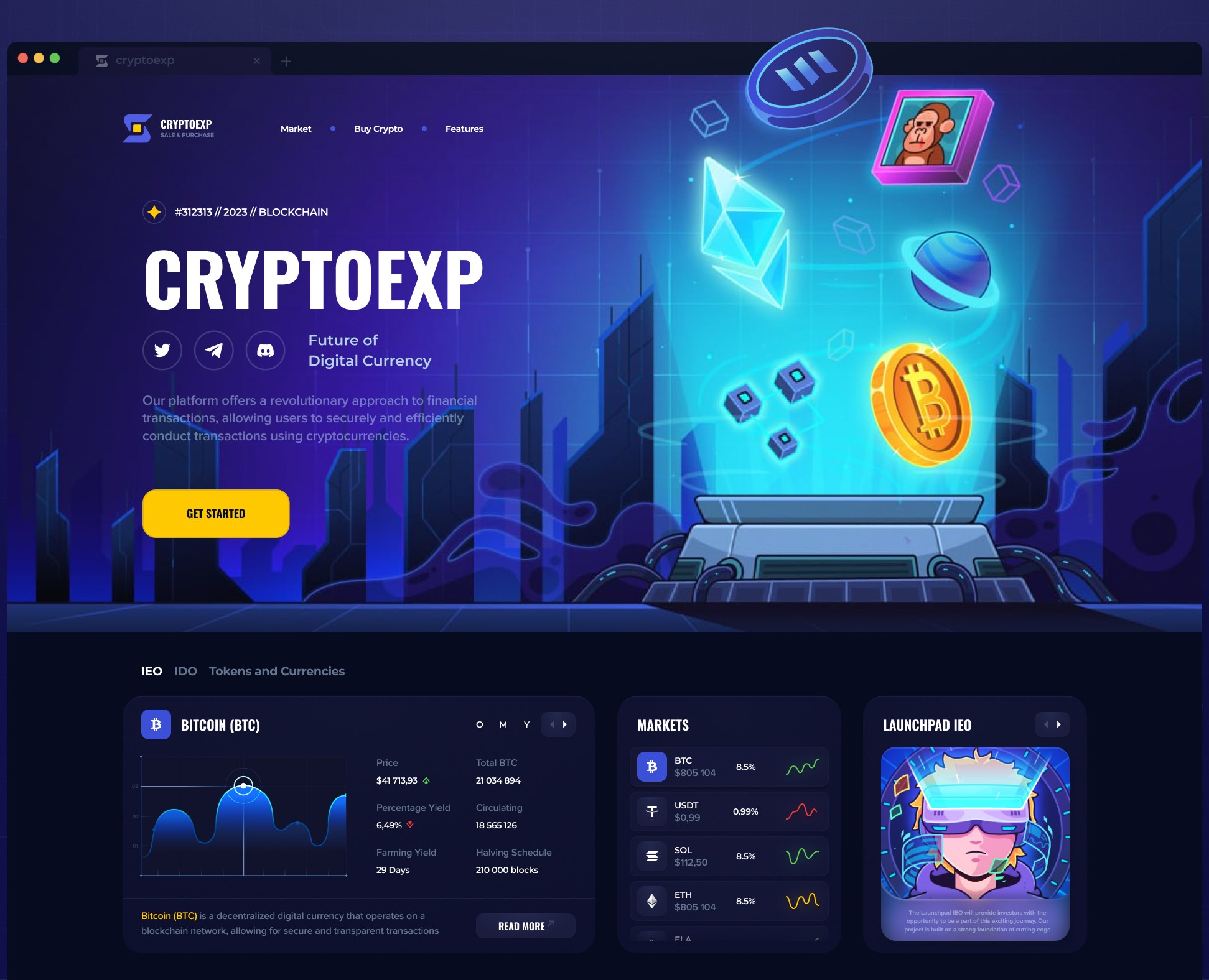 CryptoExp — Интерфейсы на Dprofile