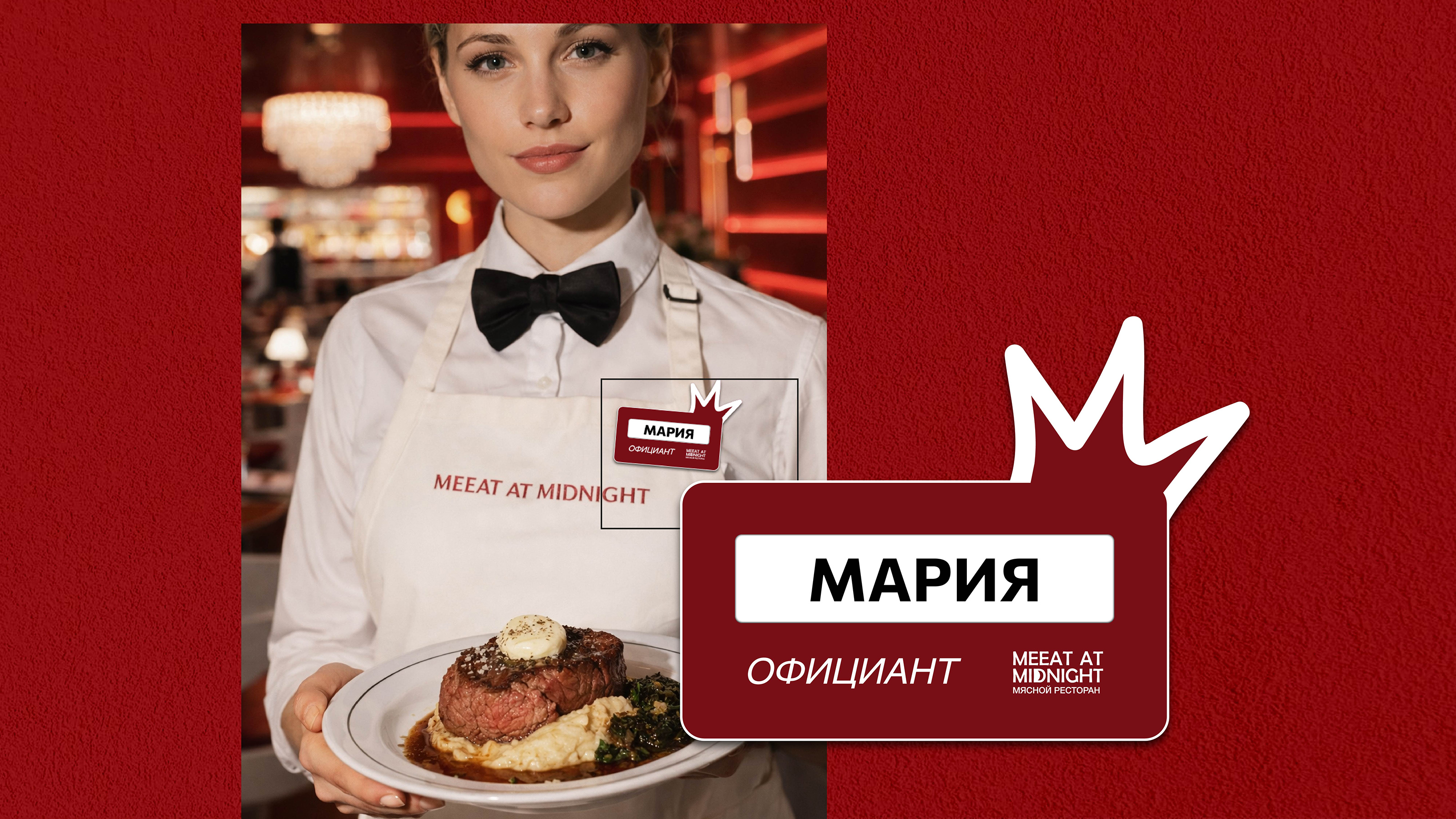 Айдентика Мясного ресторана "MEEAT AT MIDNIGHT" — Изображение №10 — Брендинг, Графика на Dprofile