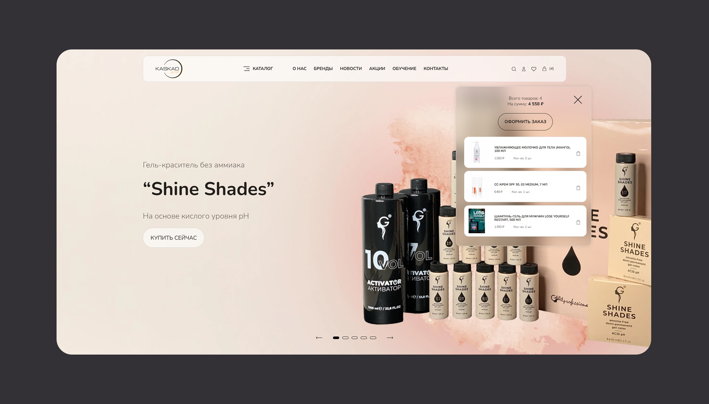 Интернет-магазин KASKAD PROF — Изображение №9 — Интерфейсы на Dprofile