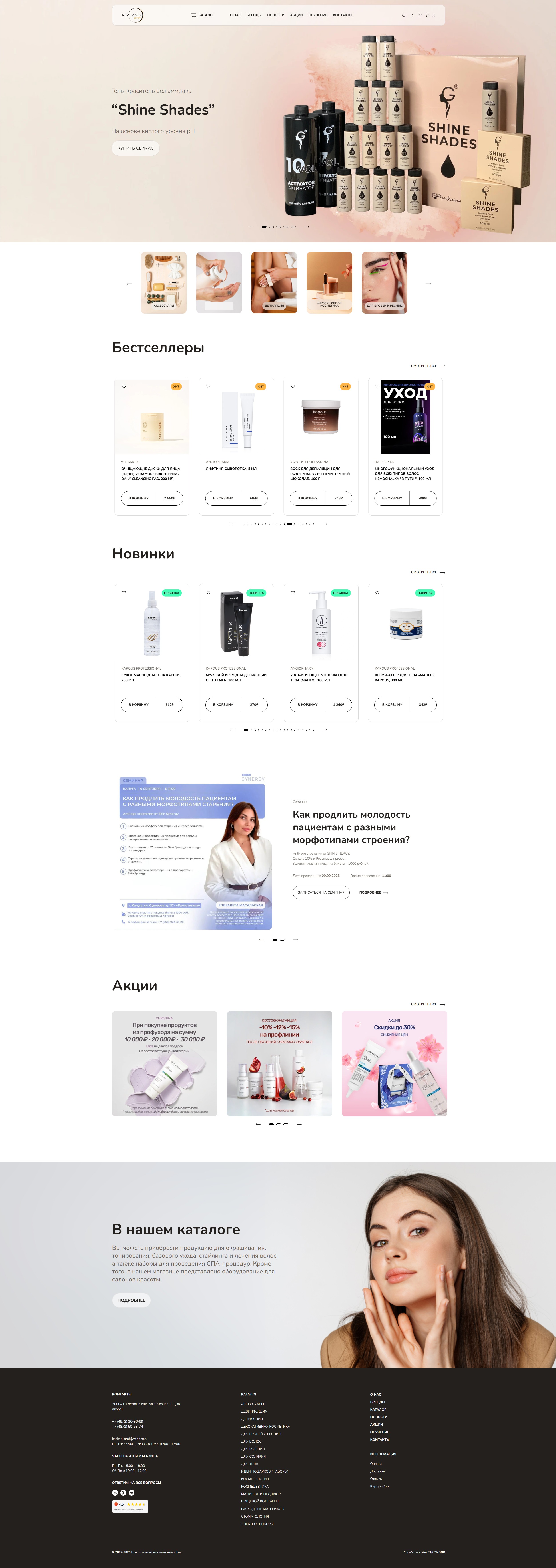 Интернет-магазин KASKAD PROF — Изображение №2 — Интерфейсы на Dprofile