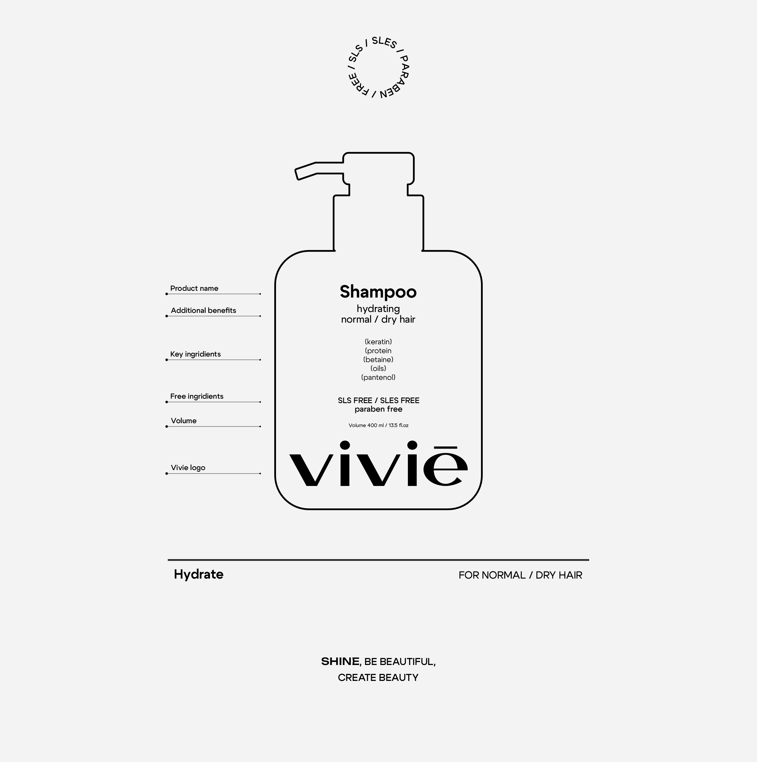 Vivié | Упаковка и логотип бренда косметики для волос. — Изображение №3 — Интерфейсы, Брендинг на Dprofile