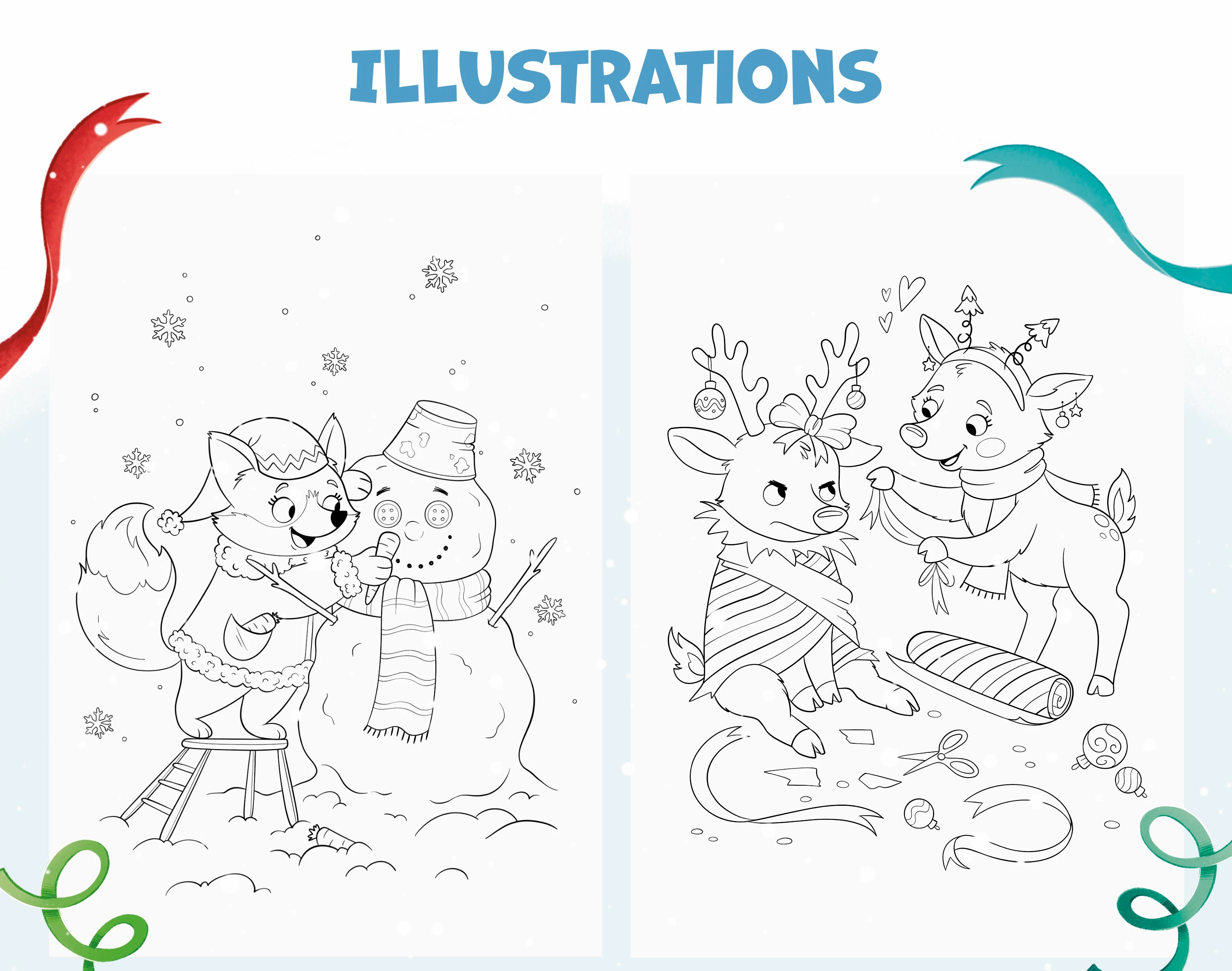 Winter coloring book | Зимняя раскраска — Изображение №5 — Иллюстрация на Dprofile