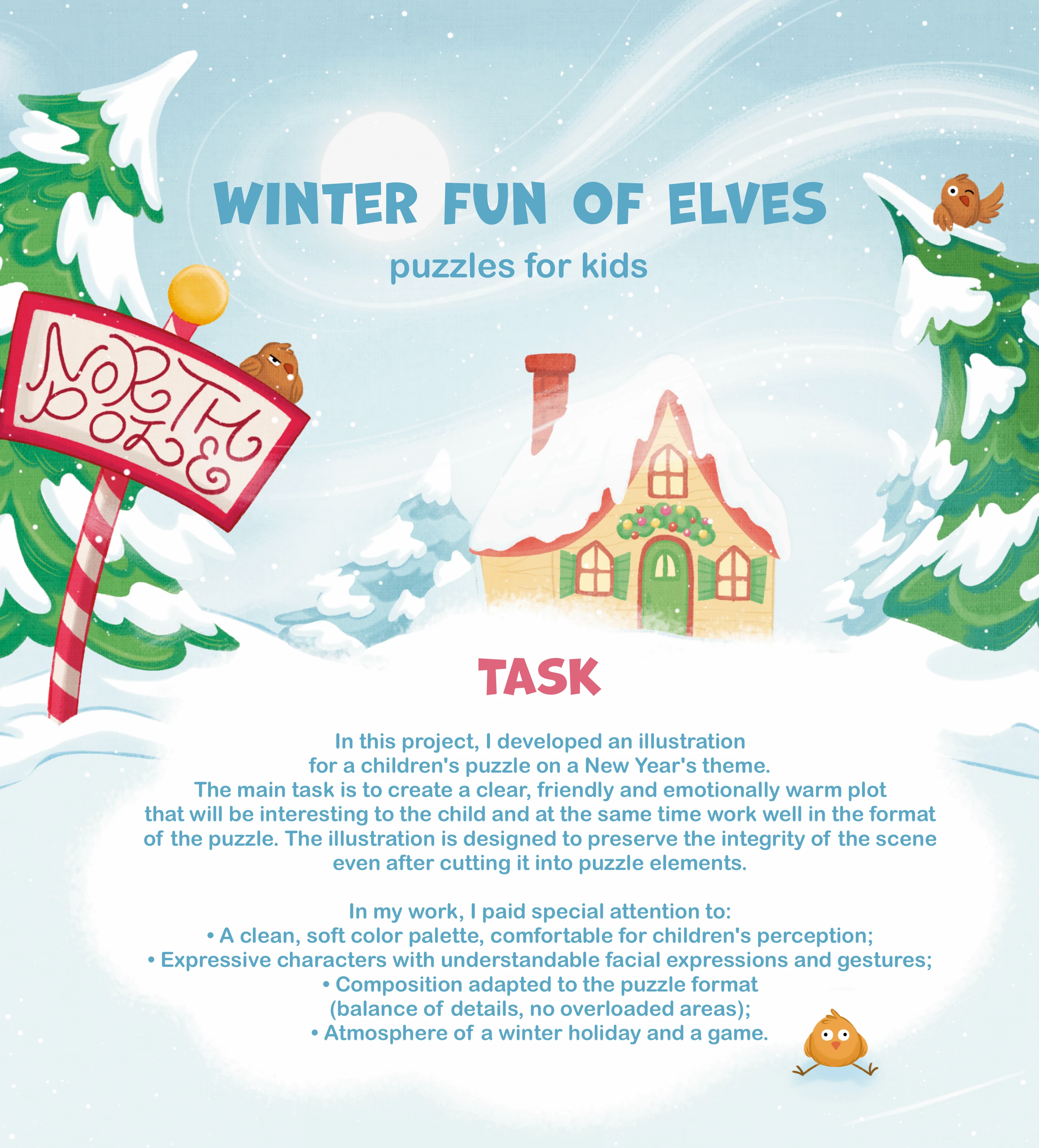 Puzzles for kids | Winter illustration — Изображение №1 — Иллюстрация на Dprofile