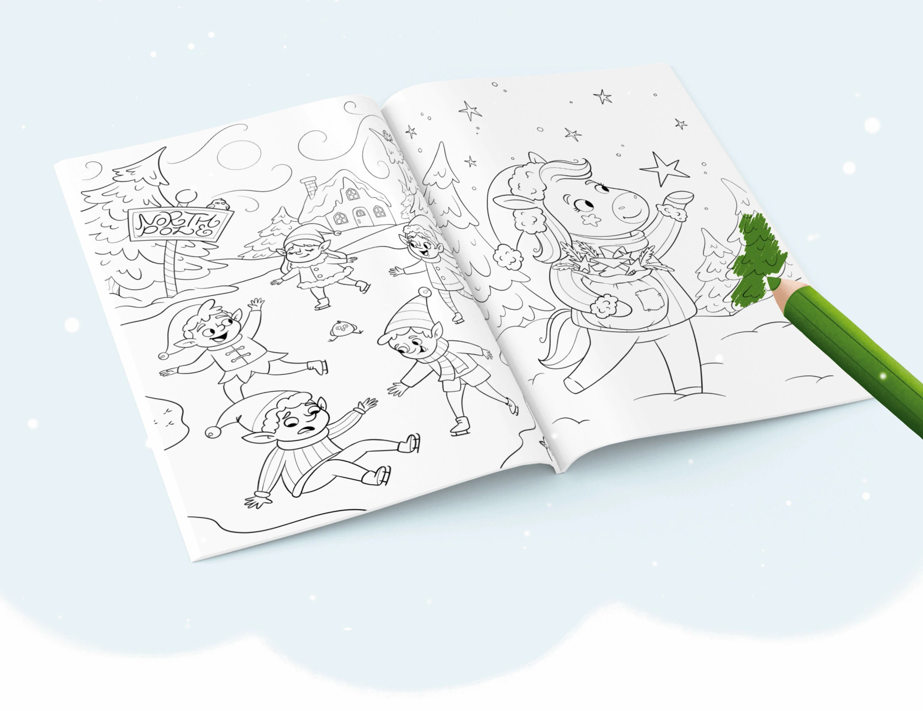Winter coloring book | Зимняя раскраска — Изображение №4 — Иллюстрация на Dprofile