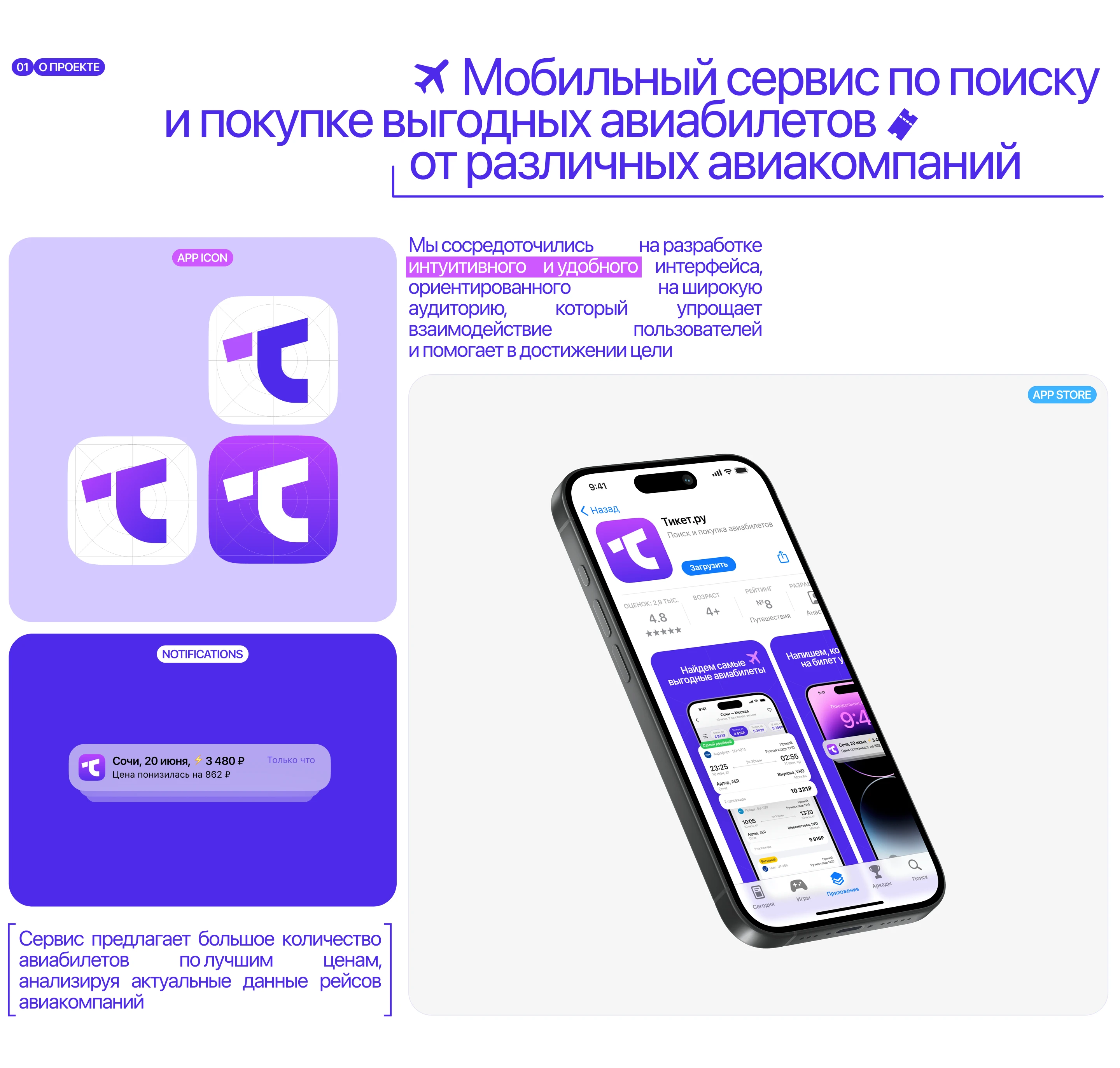 ТИКЕТ.РУ | Air Tickets | mobile app UХ/UI — Изображение №2 — Интерфейсы на Dprofile