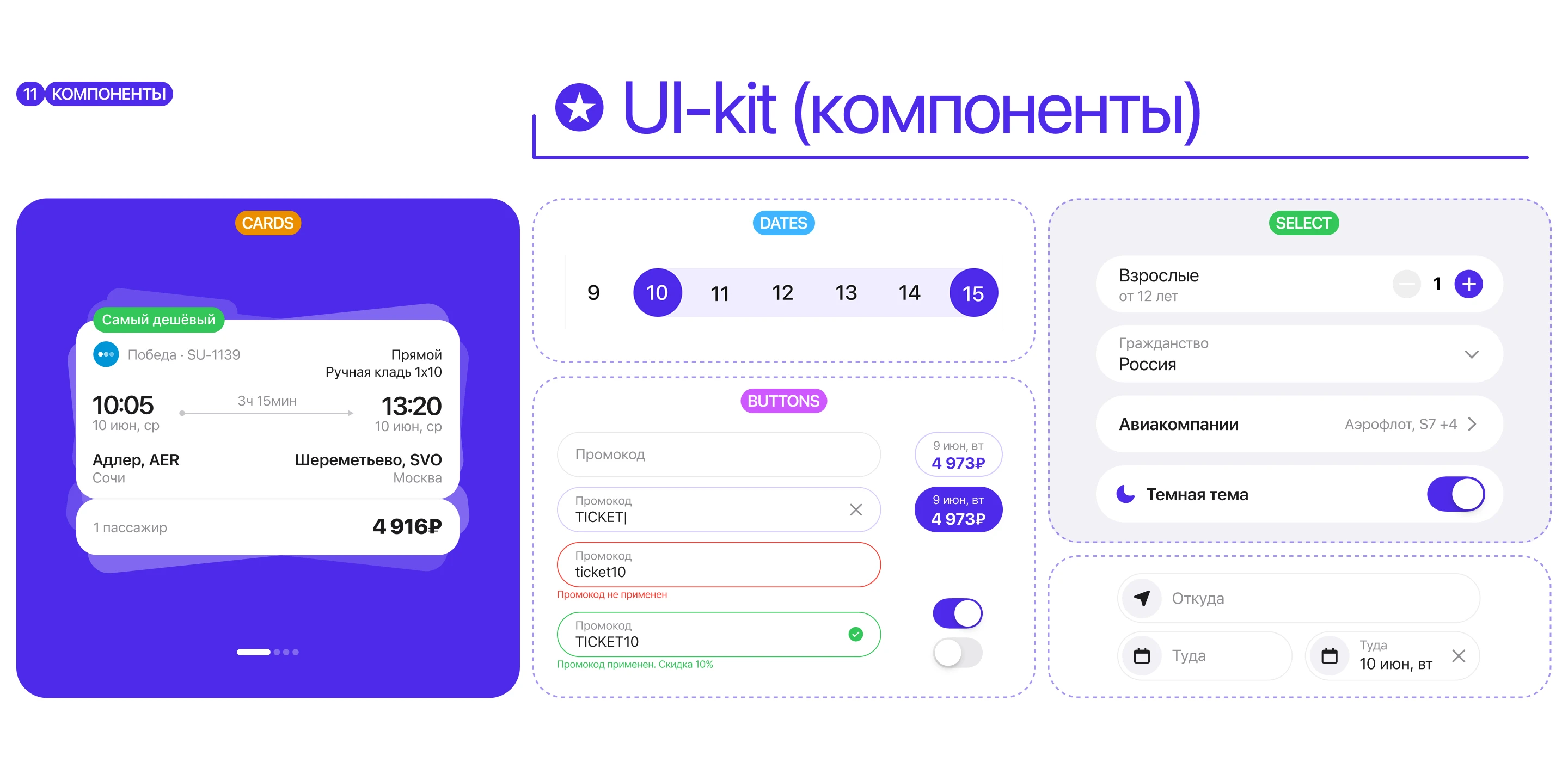 ТИКЕТ.РУ | Air Tickets | mobile app UХ/UI — Изображение №11 — Интерфейсы на Dprofile