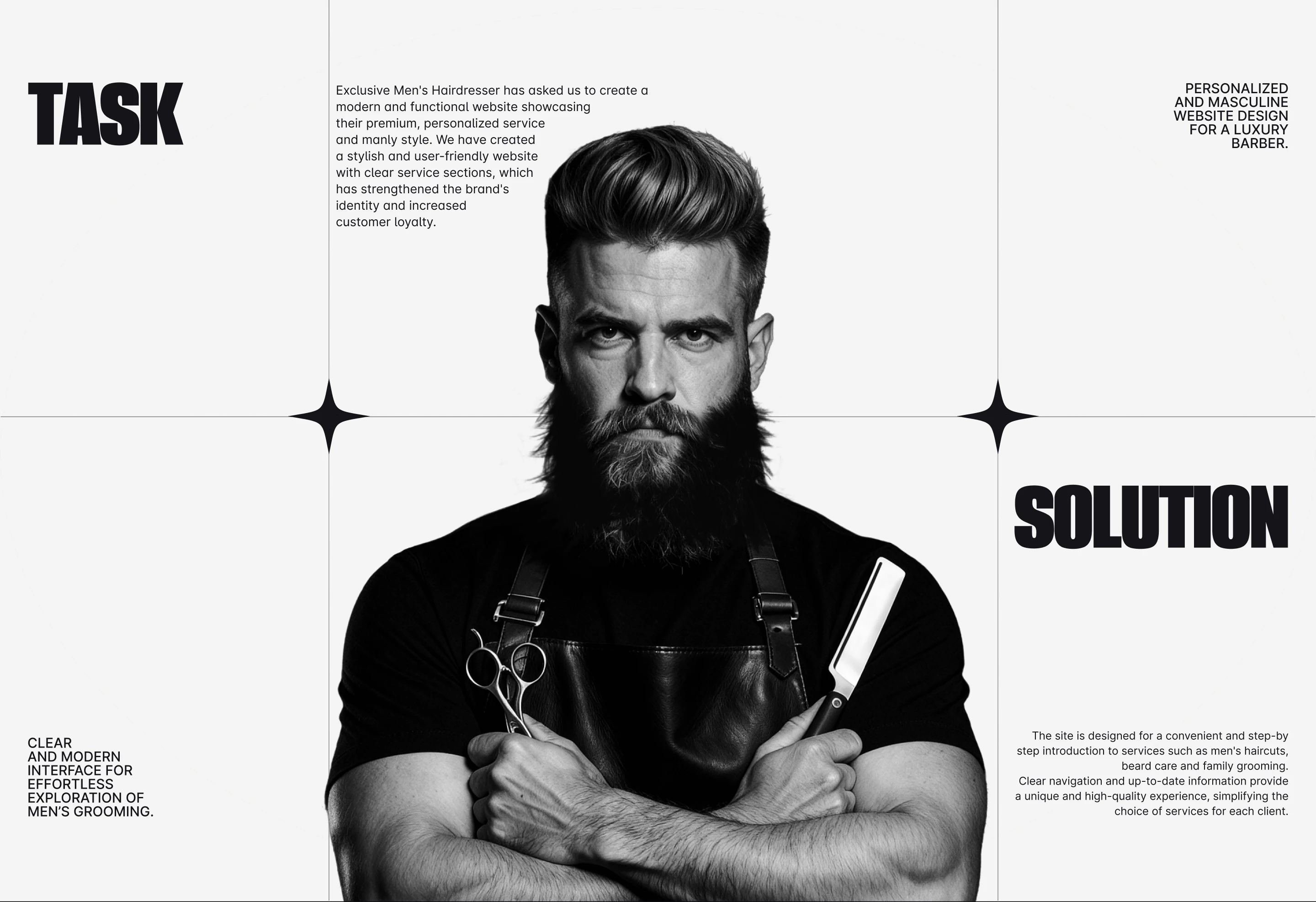 Barbershop Website | Exclusive Men's SPA — Изображение №4 — Интерфейсы, Анимация на Dprofile