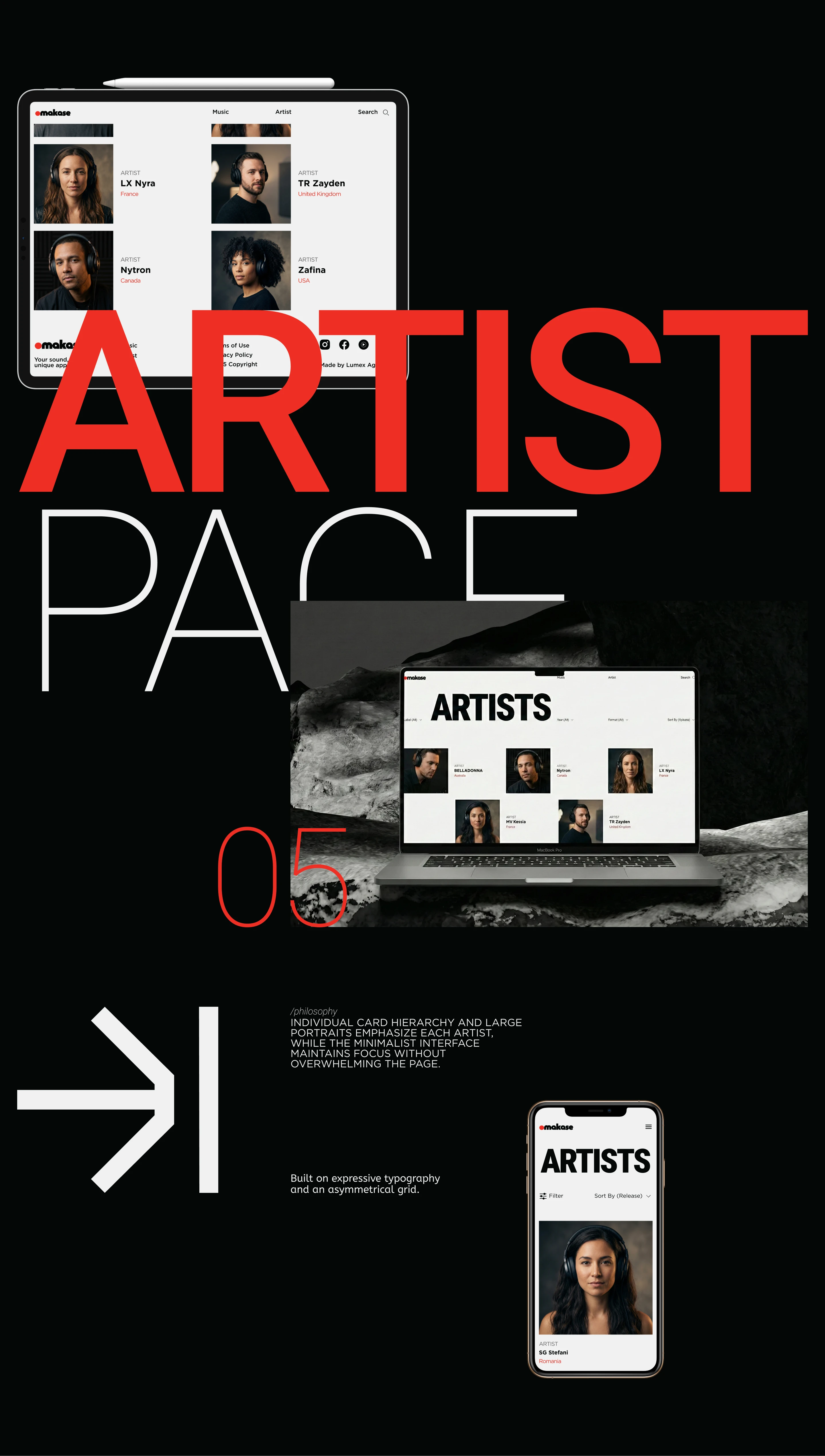 Omakase - сайт агенства музыкального продвижения — Изображение №5 — Интерфейсы на Dprofile