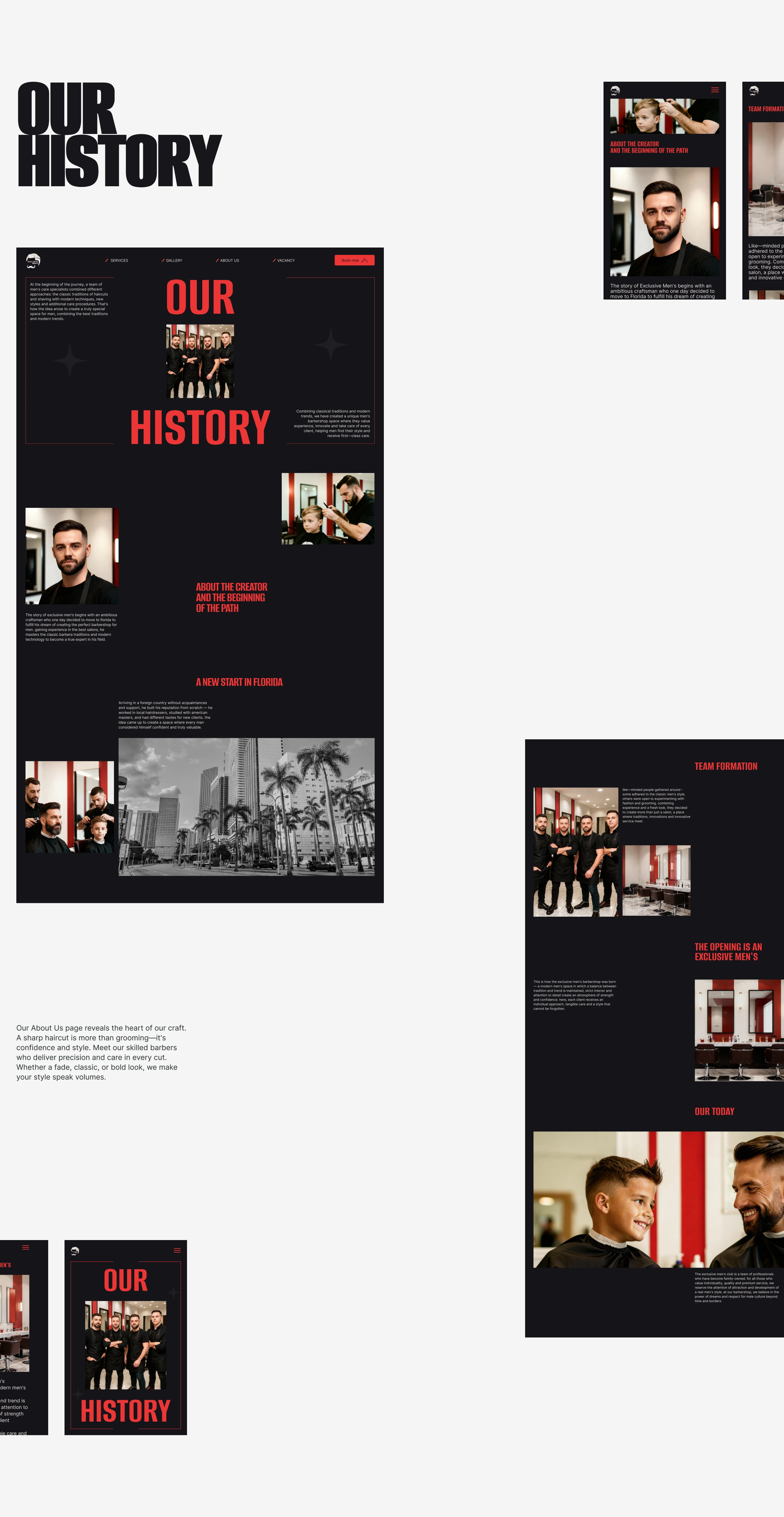 Barbershop Website | Exclusive Men's SPA — Изображение №11 — Интерфейсы, Анимация на Dprofile