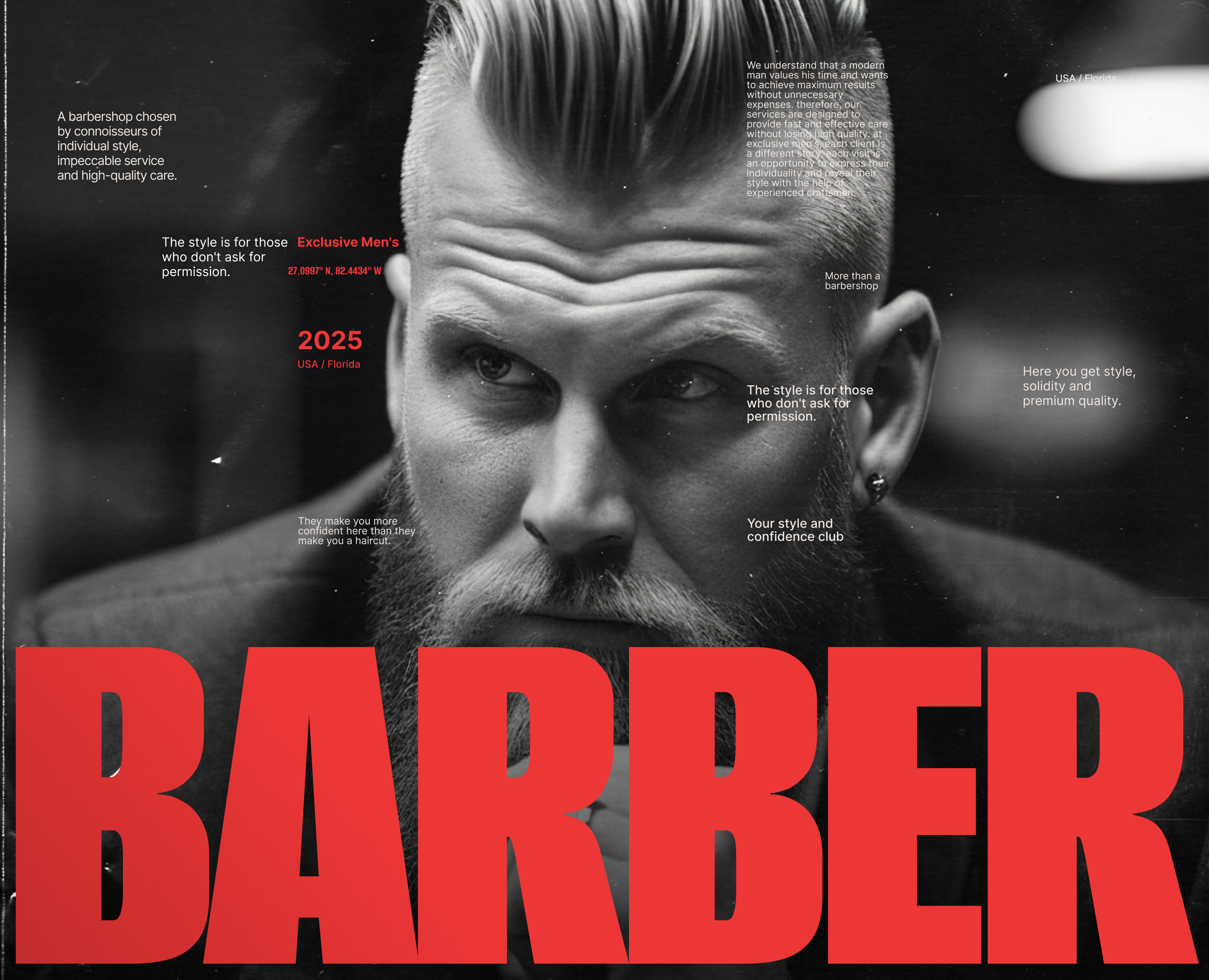 Barbershop Website | Exclusive Men's SPA — Интерфейсы, Анимация на Dprofile