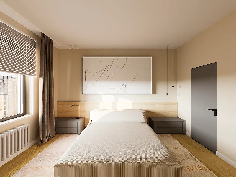 Cпальня в современном минималистичном стиле для Archblack — Изображение №1 — 3D на Dprofile