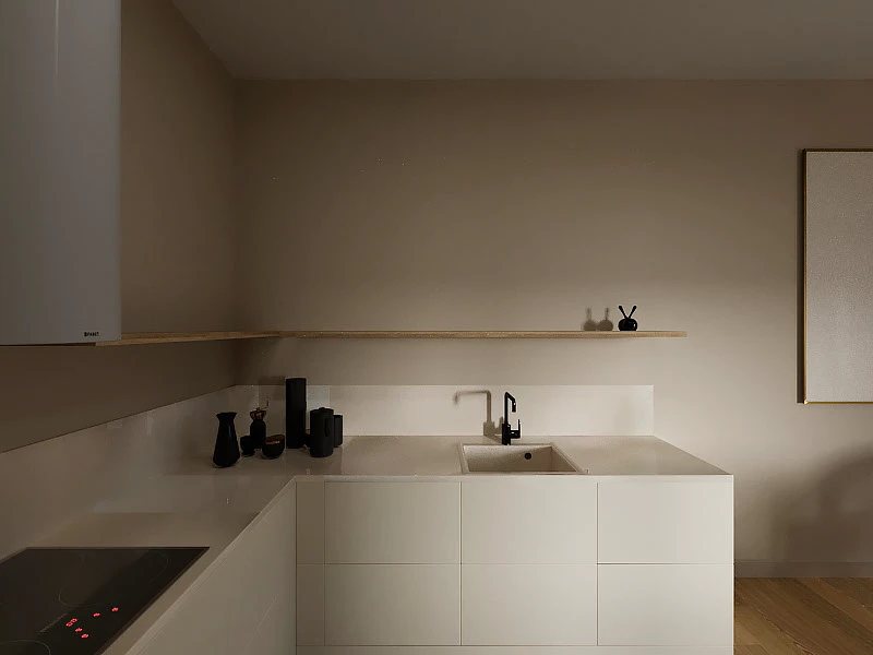 Кухня-гостиная в минималистичном стиле для Archblack — Изображение №4 — 3D на Dprofile