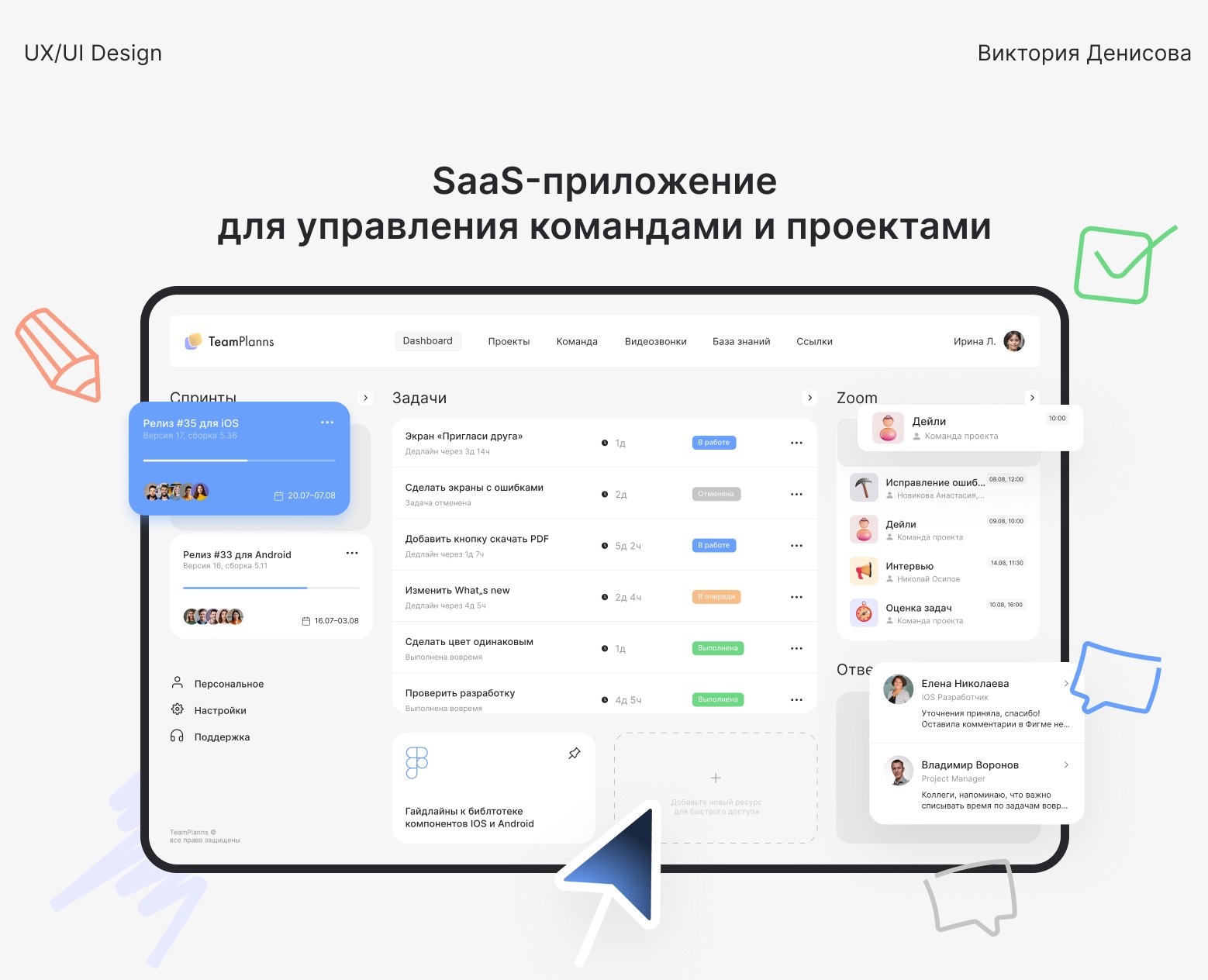 SaaS-приложение для команды | Dashboard — Интерфейсы на Dprofile