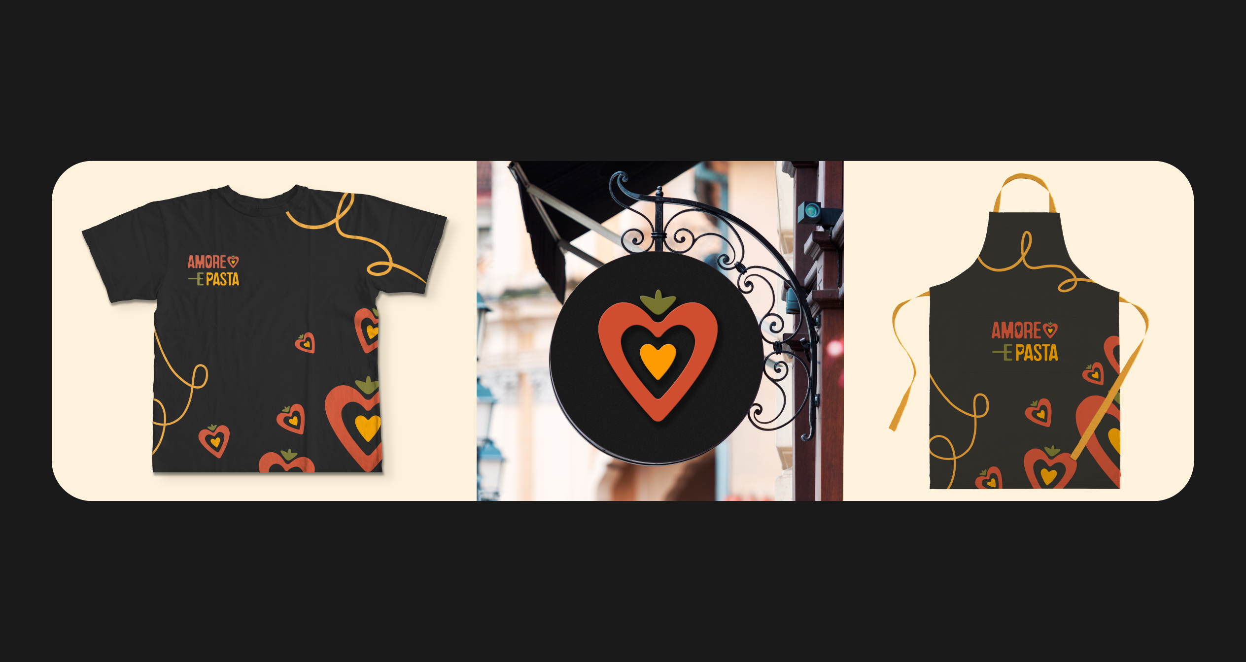 Фирменный стиль ресторана "AMORE E PASTA" — Изображение №4 — Брендинг, Графика на Dprofile