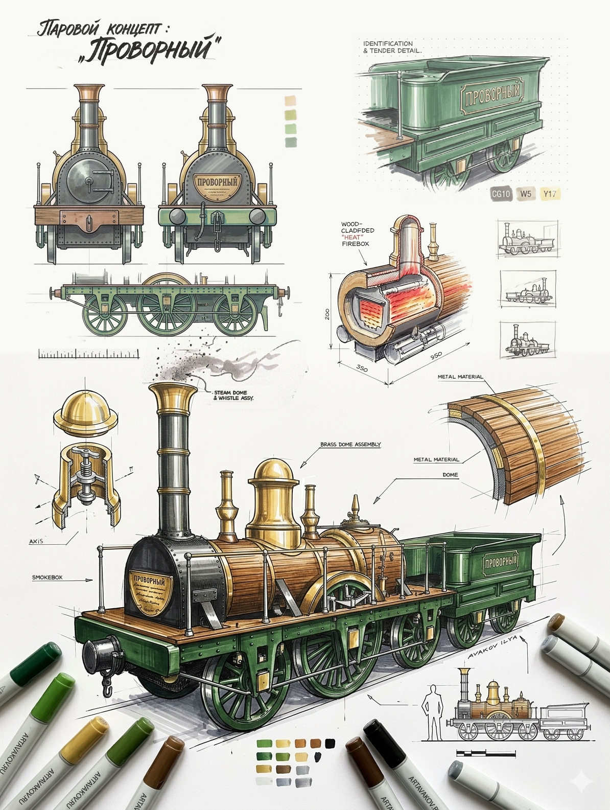 Концепт скетчи Локомотива — Изображение №1 — Иллюстрация, Графика на Dprofile