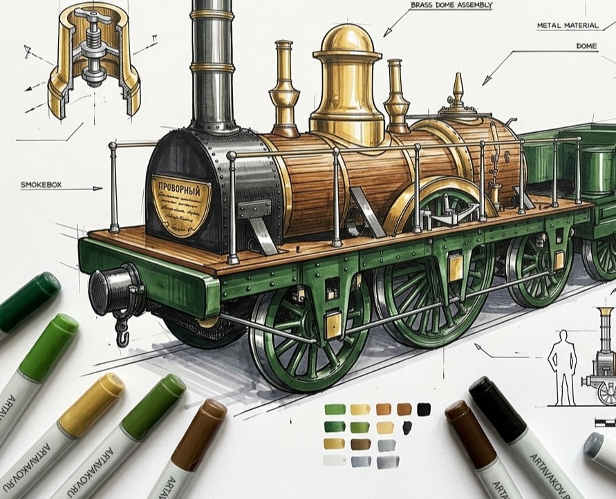 Концепт скетчи Локомотива — Иллюстрация, Графика на Dprofile