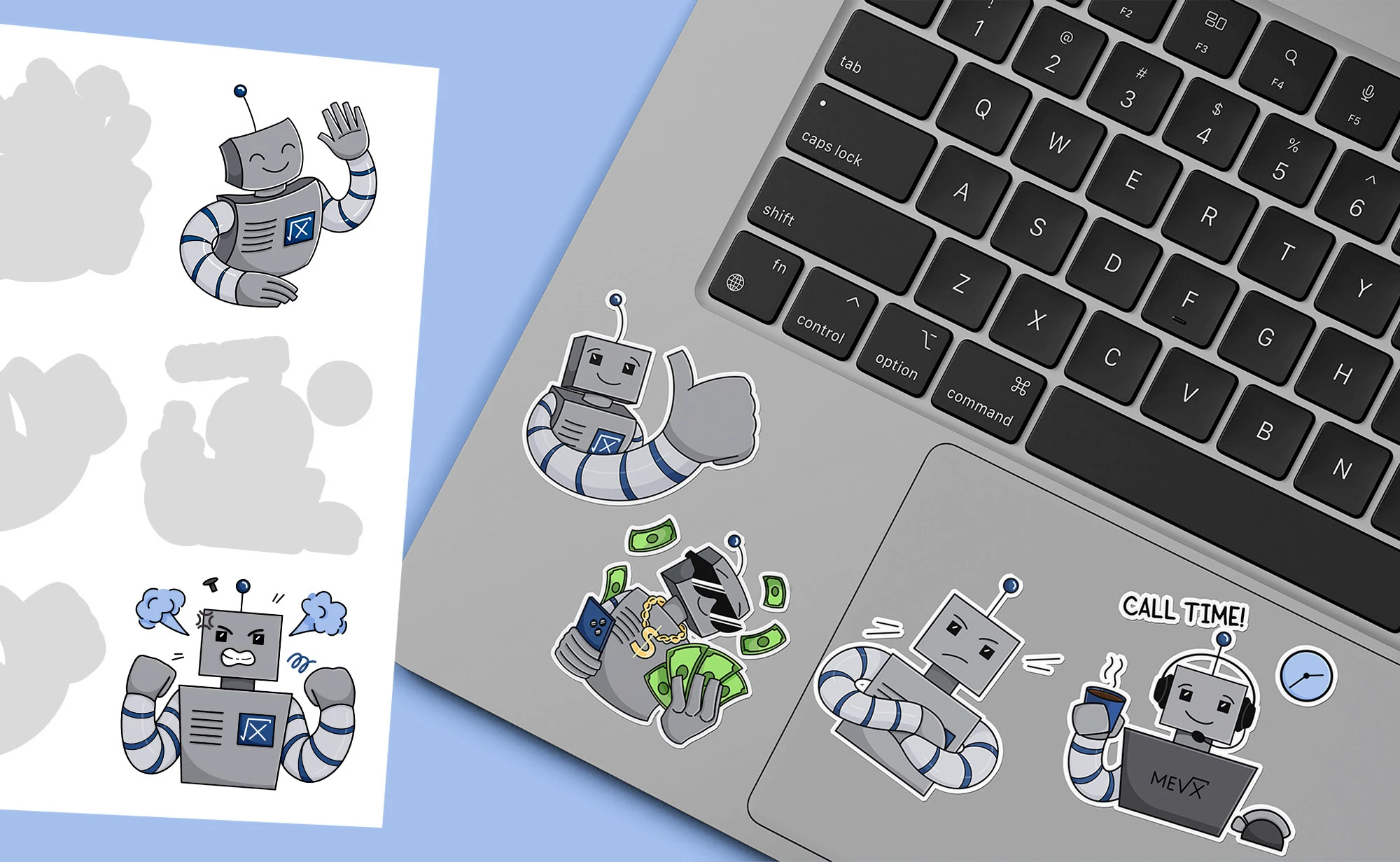 Стикер Пак для ИТ компании — Изображение №6 — Брендинг, Иллюстрация на Dprofile