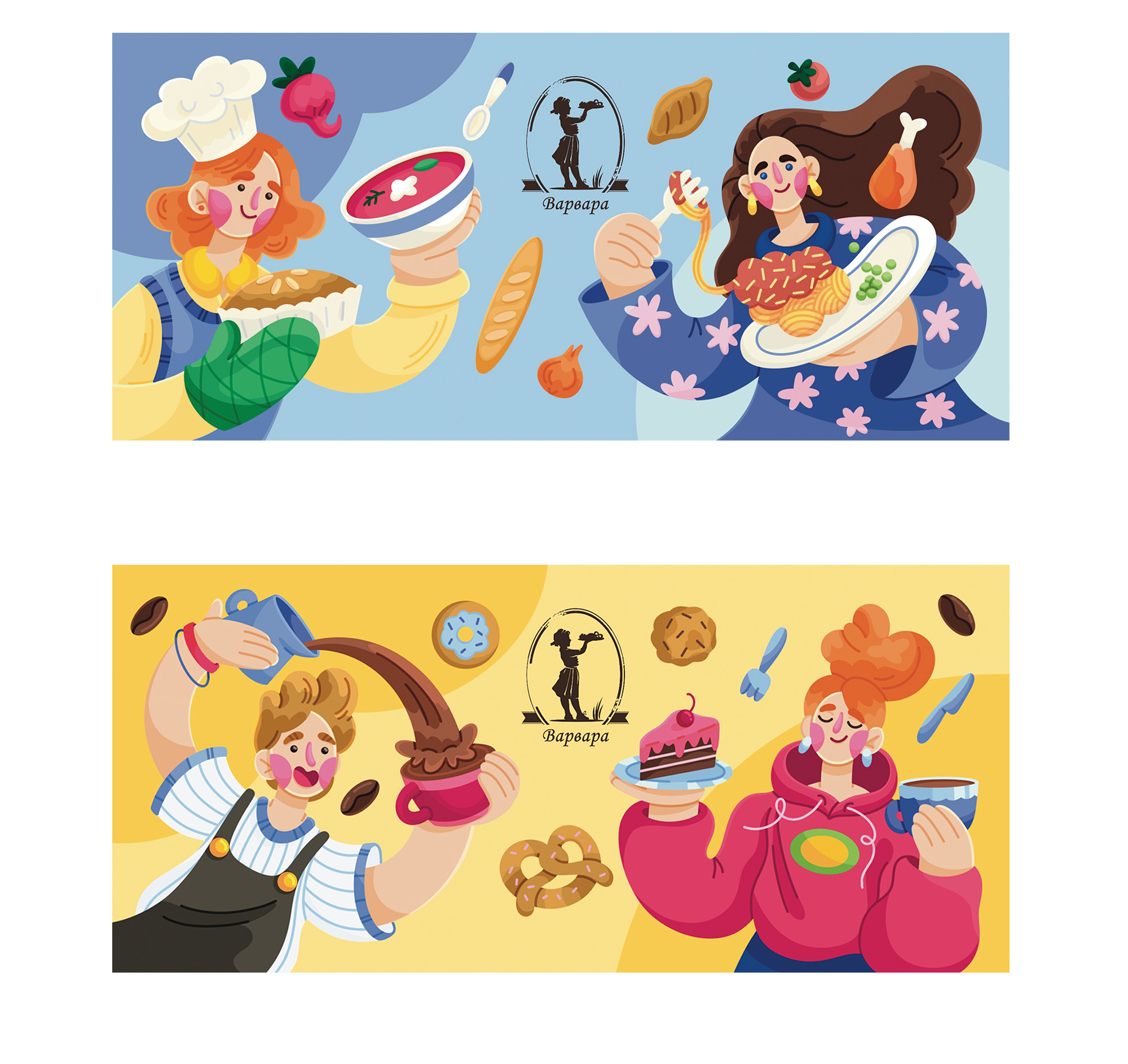 Дизайн кофейных стаканчиков для пекарни — Изображение №5 — Брендинг, Иллюстрация на Dprofile