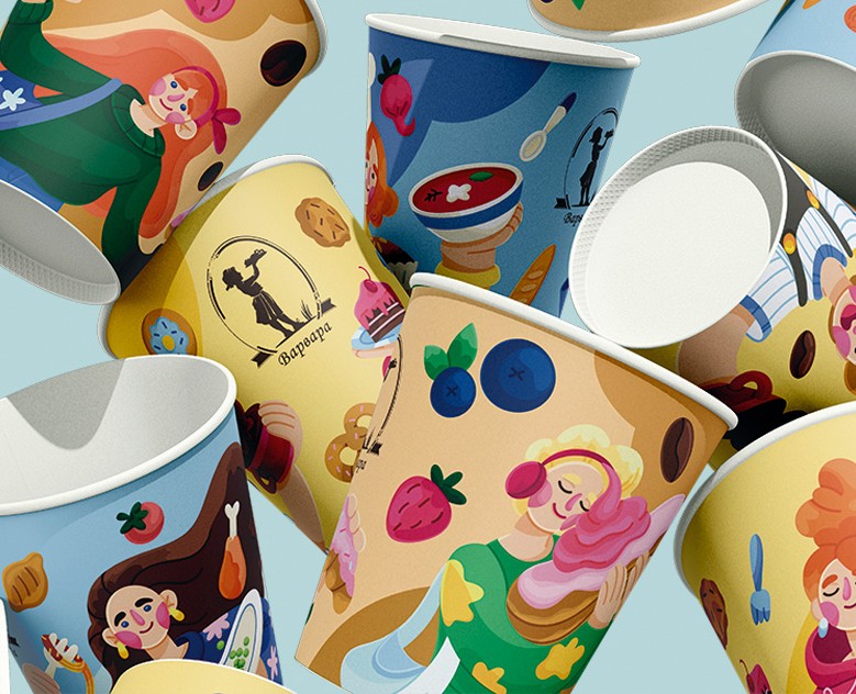 Дизайн кофейных стаканчиков для пекарни на Dprofile