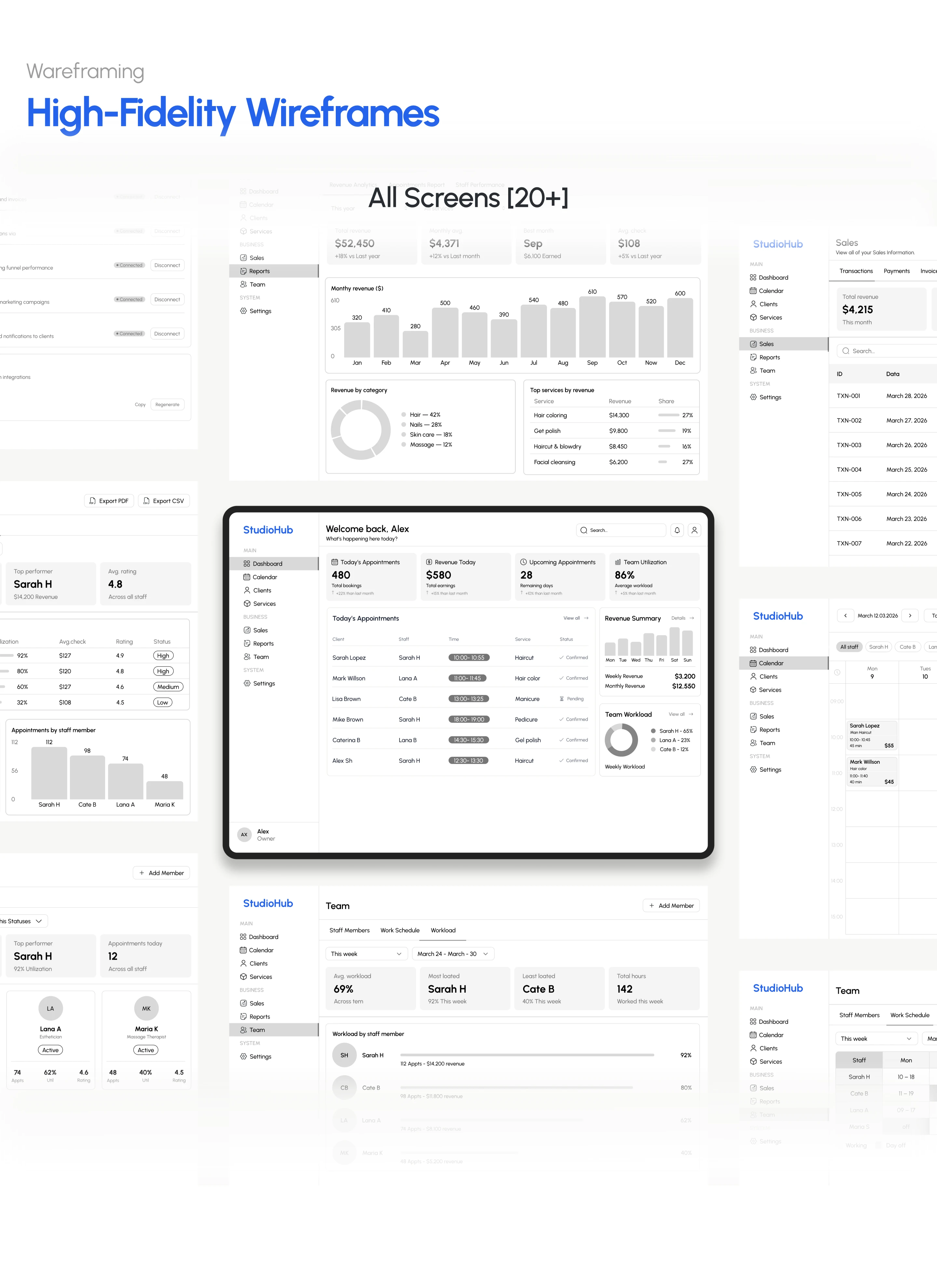 StudioHub — SaaS Dashboard & UX/UI Design — Изображение №15 — Интерфейсы на Dprofile