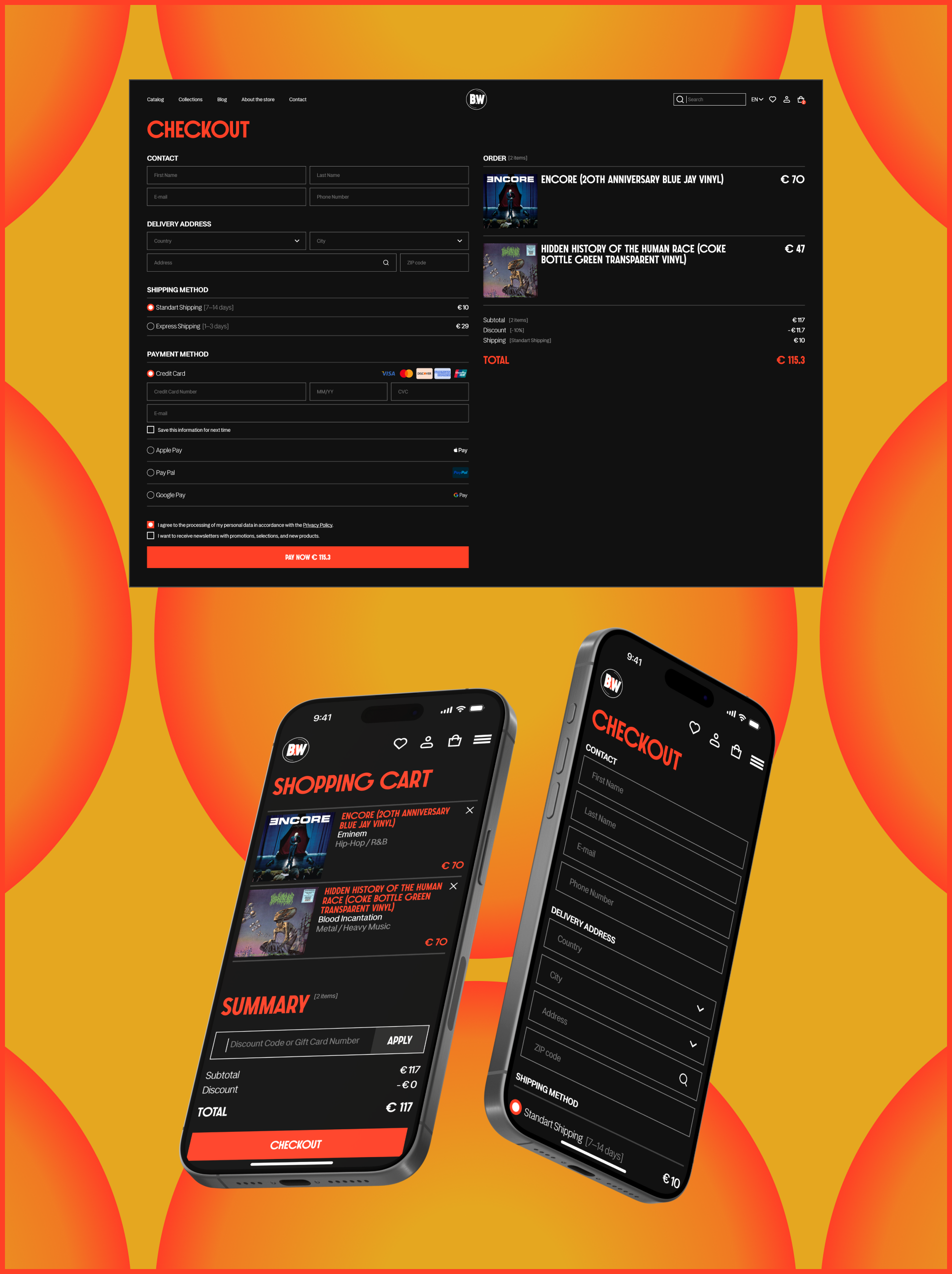 Bass&Wax | Онлайн-магазин винила и аудио-техники — Изображение №12 — Интерфейсы на Dprofile