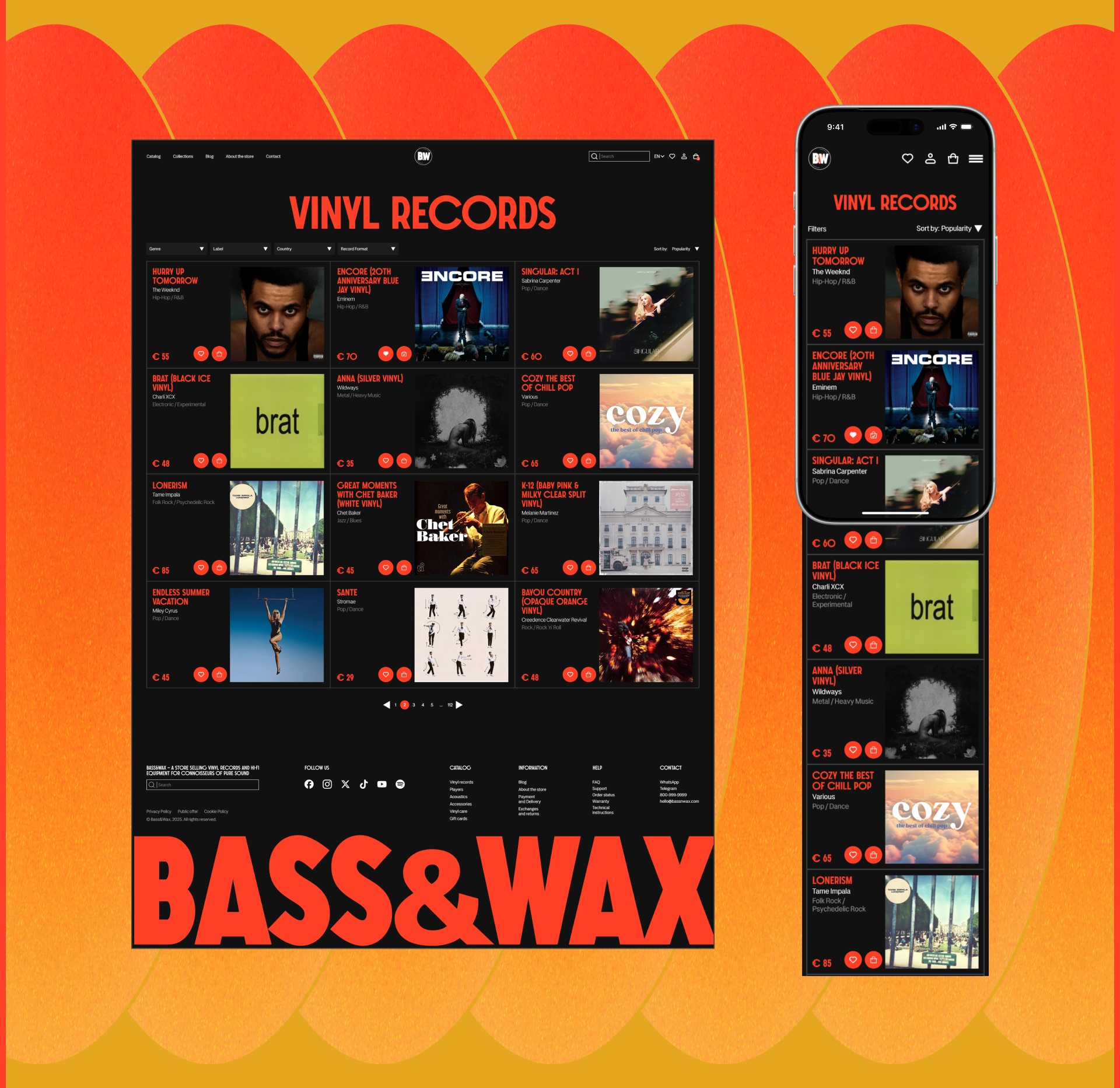 Bass&Wax | Онлайн-магазин винила и аудио-техники — Изображение №7 — Интерфейсы на Dprofile