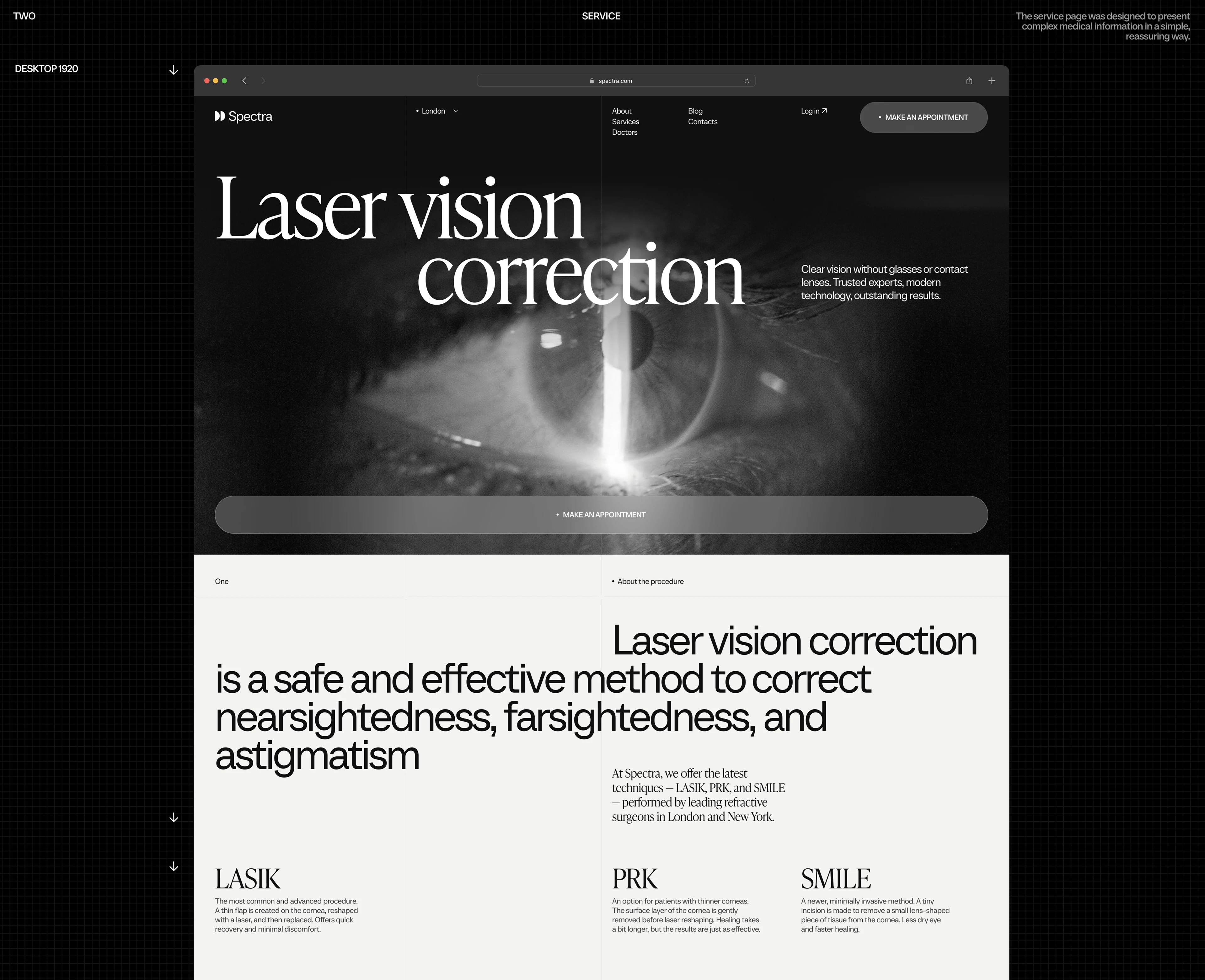 Spectra Eye Clinic — UX/UI — Изображение №7 — Интерфейсы на Dprofile