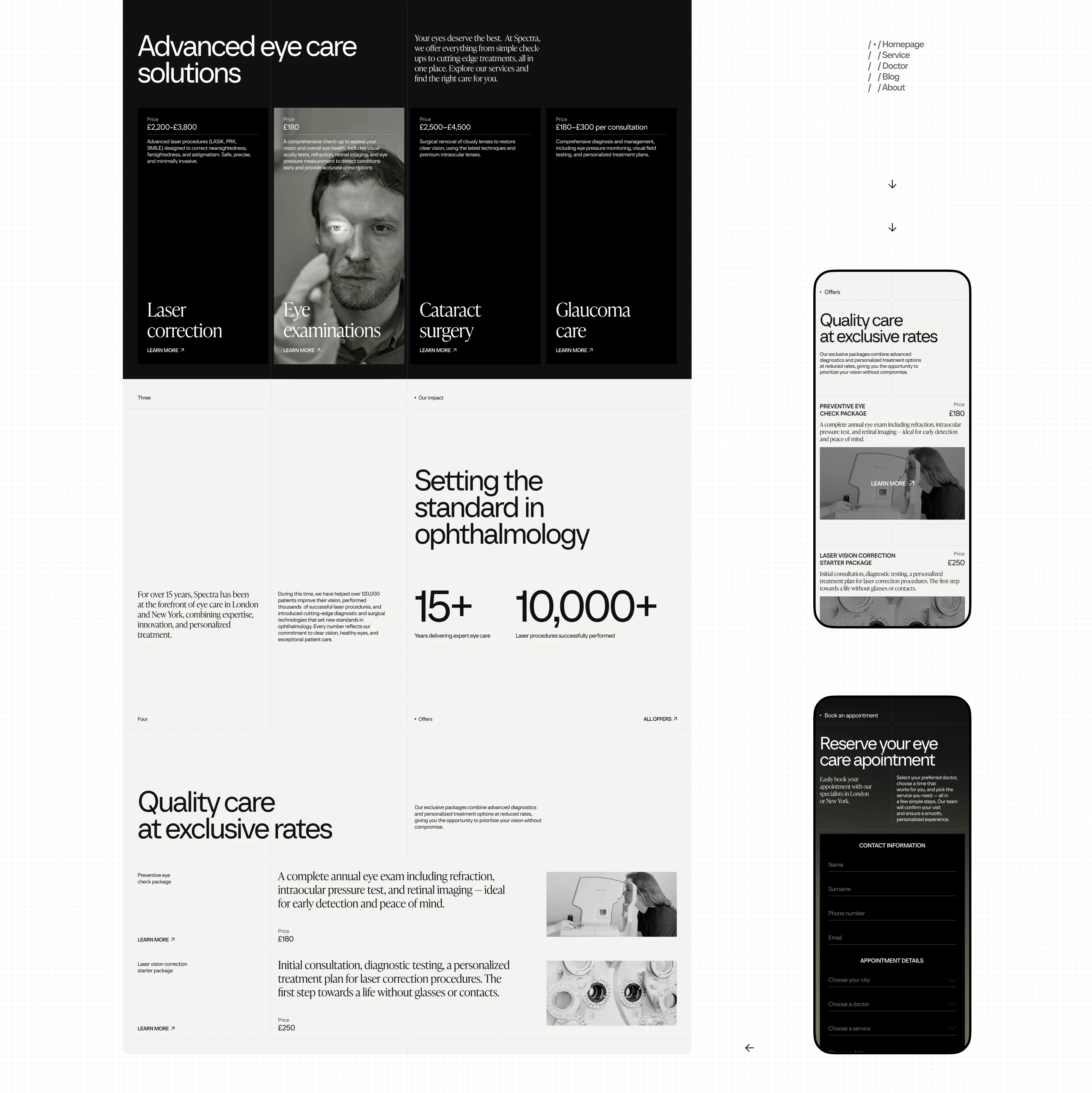 Spectra Eye Clinic — UX/UI — Изображение №5 — Интерфейсы на Dprofile