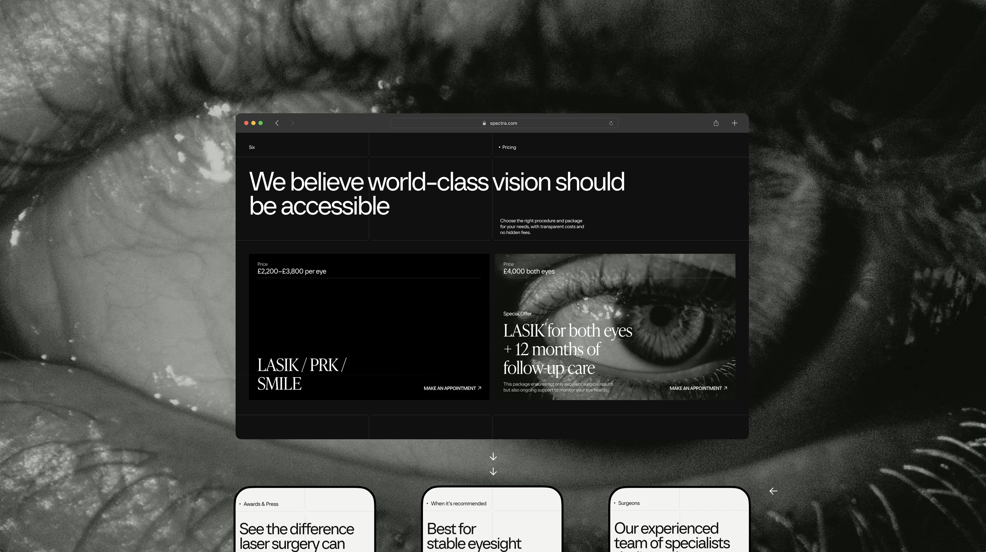 Spectra Eye Clinic — UX/UI — Изображение №9 — Интерфейсы на Dprofile