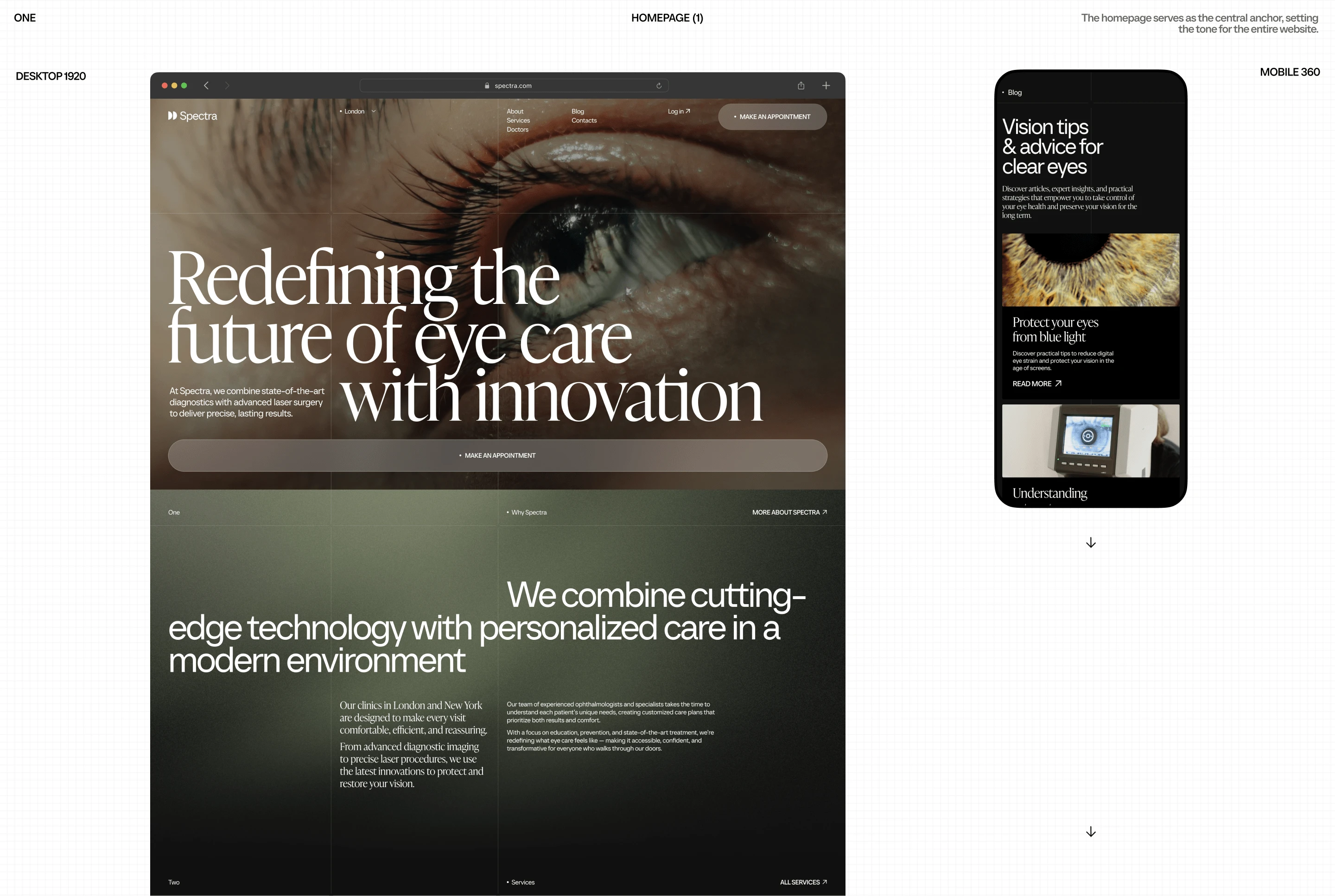 Spectra Eye Clinic — UX/UI — Изображение №4 — Интерфейсы на Dprofile