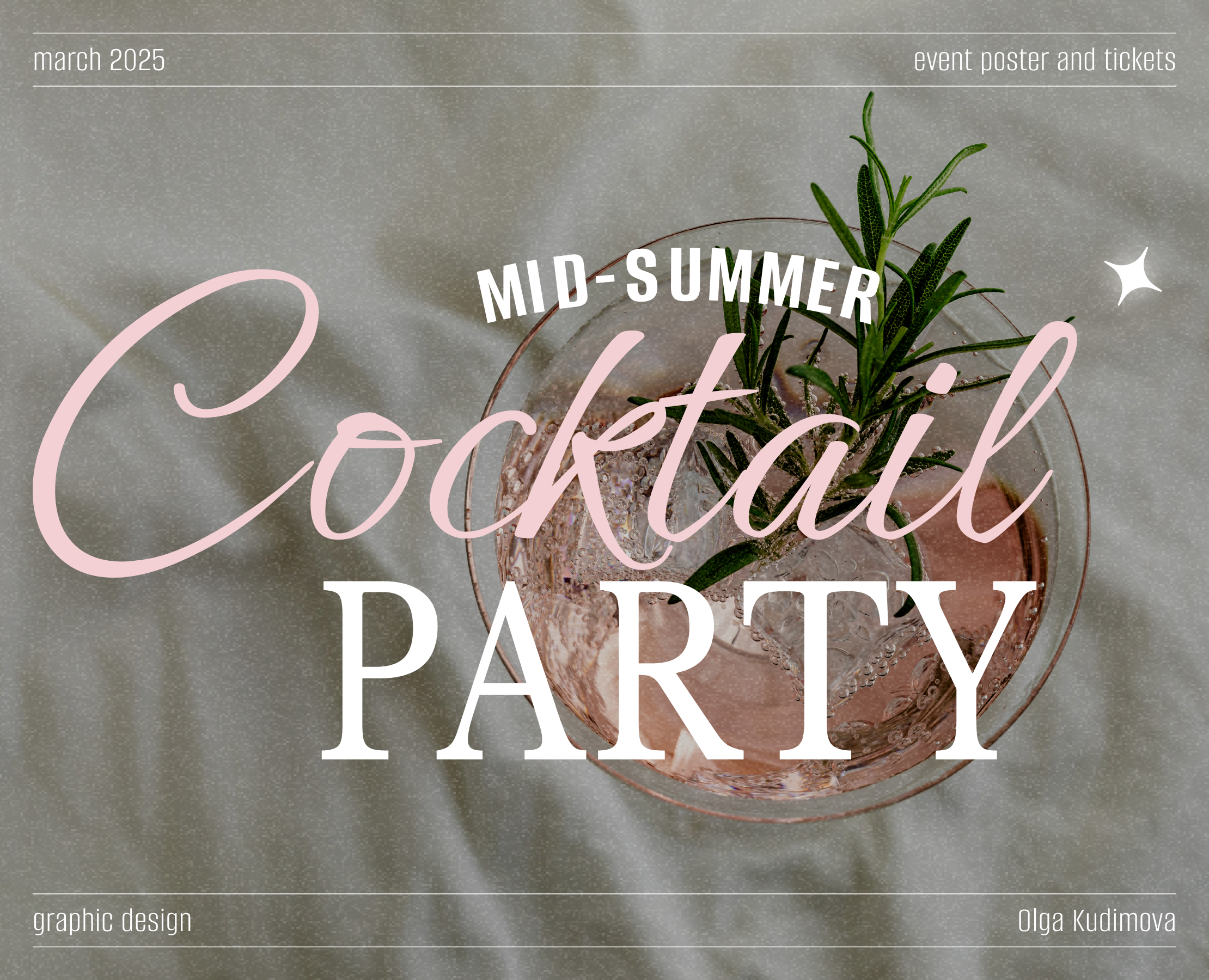 COCKTAIL PARTY | дизайн плаката и билетов — Графика на Dprofile