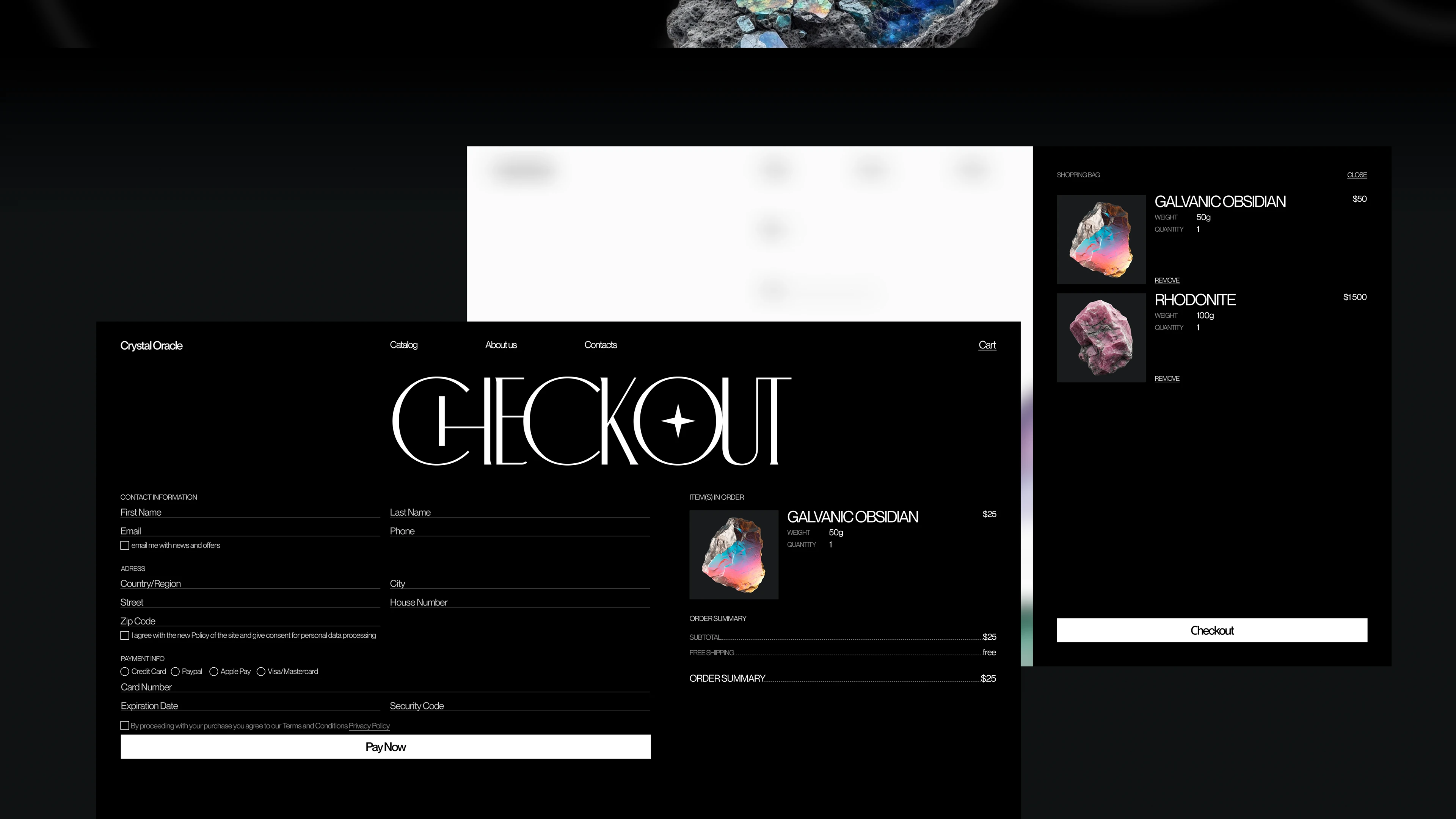 Crystal Oracle | e-commerce — Изображение №16 — Интерфейсы, Анимация на Dprofile