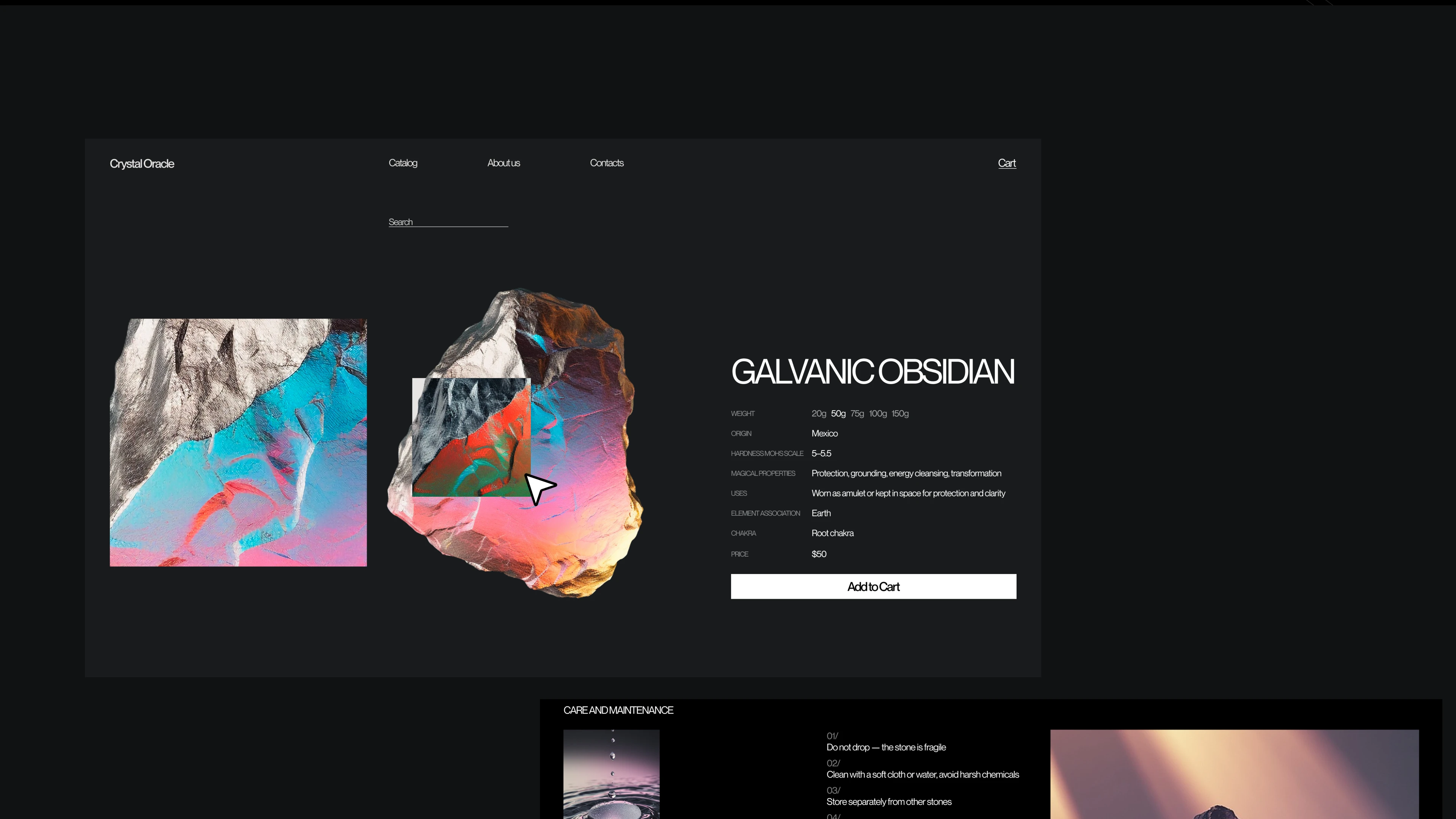 Crystal Oracle | e-commerce — Изображение №10 — Интерфейсы, Анимация на Dprofile