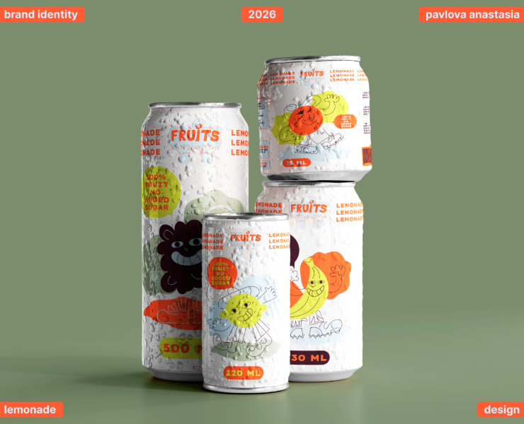 Brand Identity Development: "Fruits" Natural Lemonade — Брендинг, Промдизайн на Dprofile