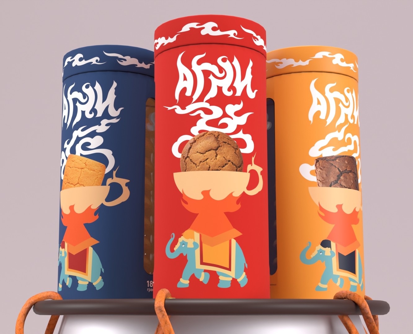 Агни — линейка упаковок индийского печенья на Dprofile