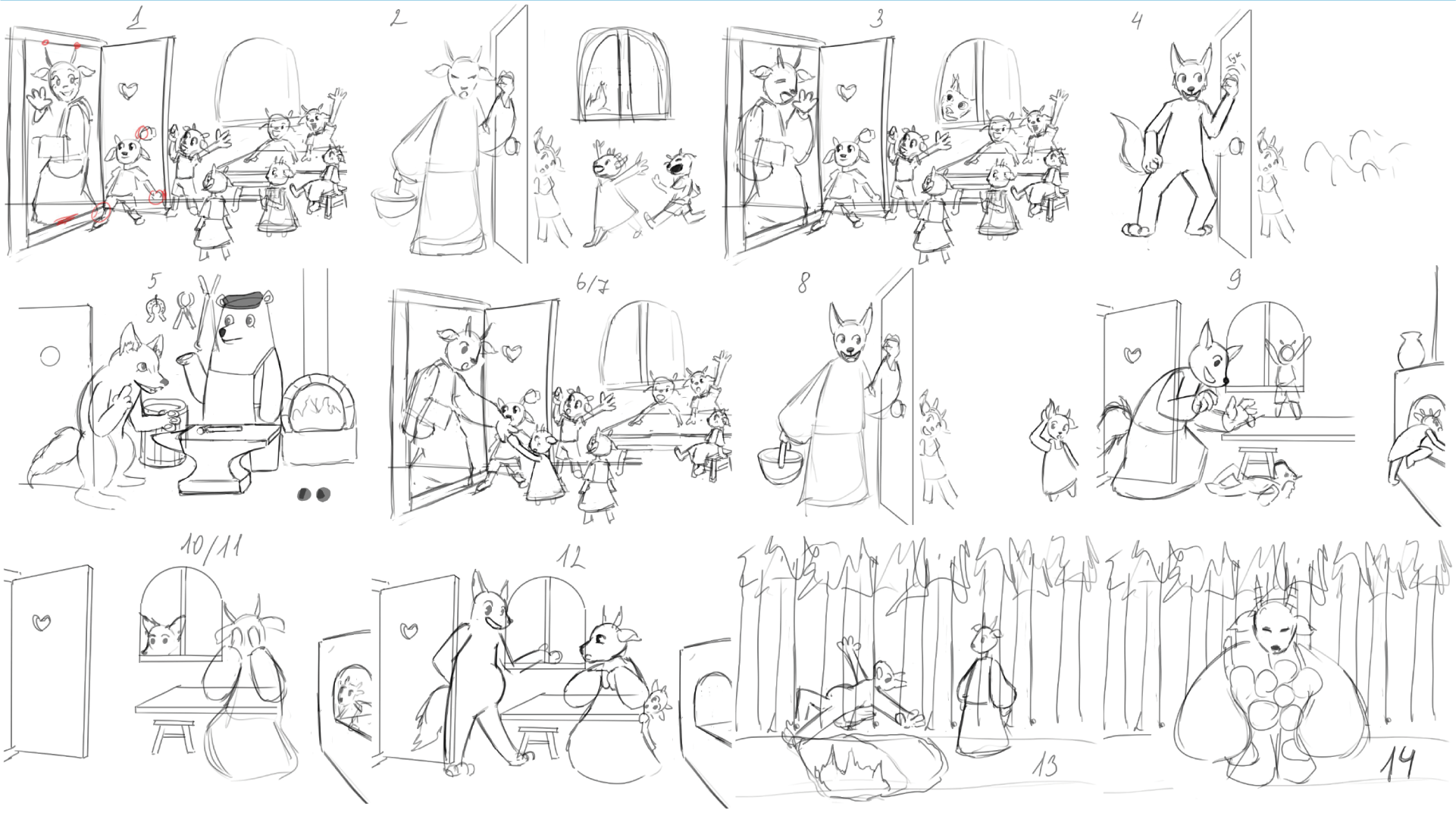 Волк и семеро Козлят. Серия иллюстраций к сказке — Изображение №5 — Брендинг, Иллюстрация на Dprofile