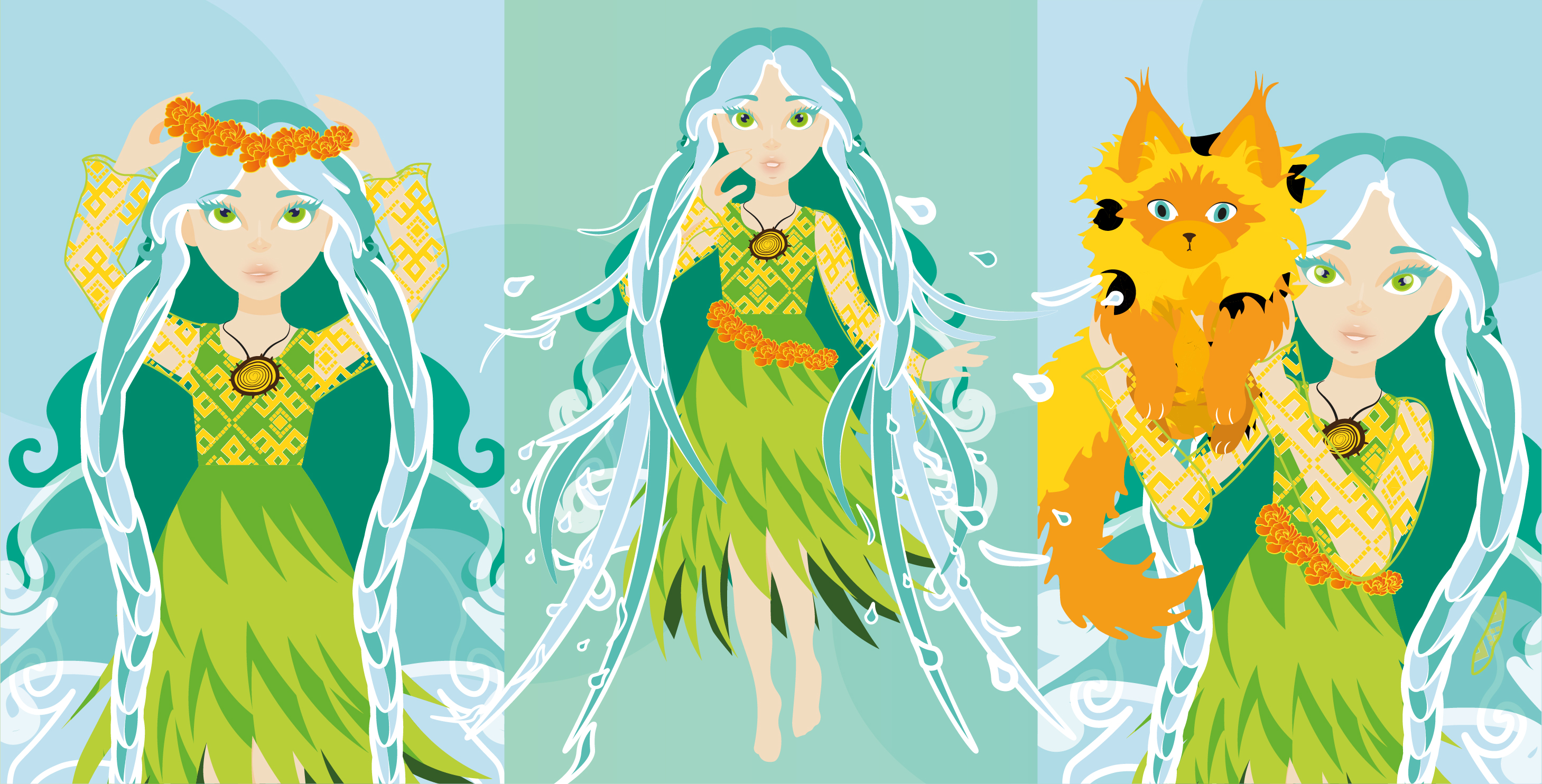 Маскот «Девочка-река» — Изображение №12 — Брендинг, Иллюстрация на Dprofile