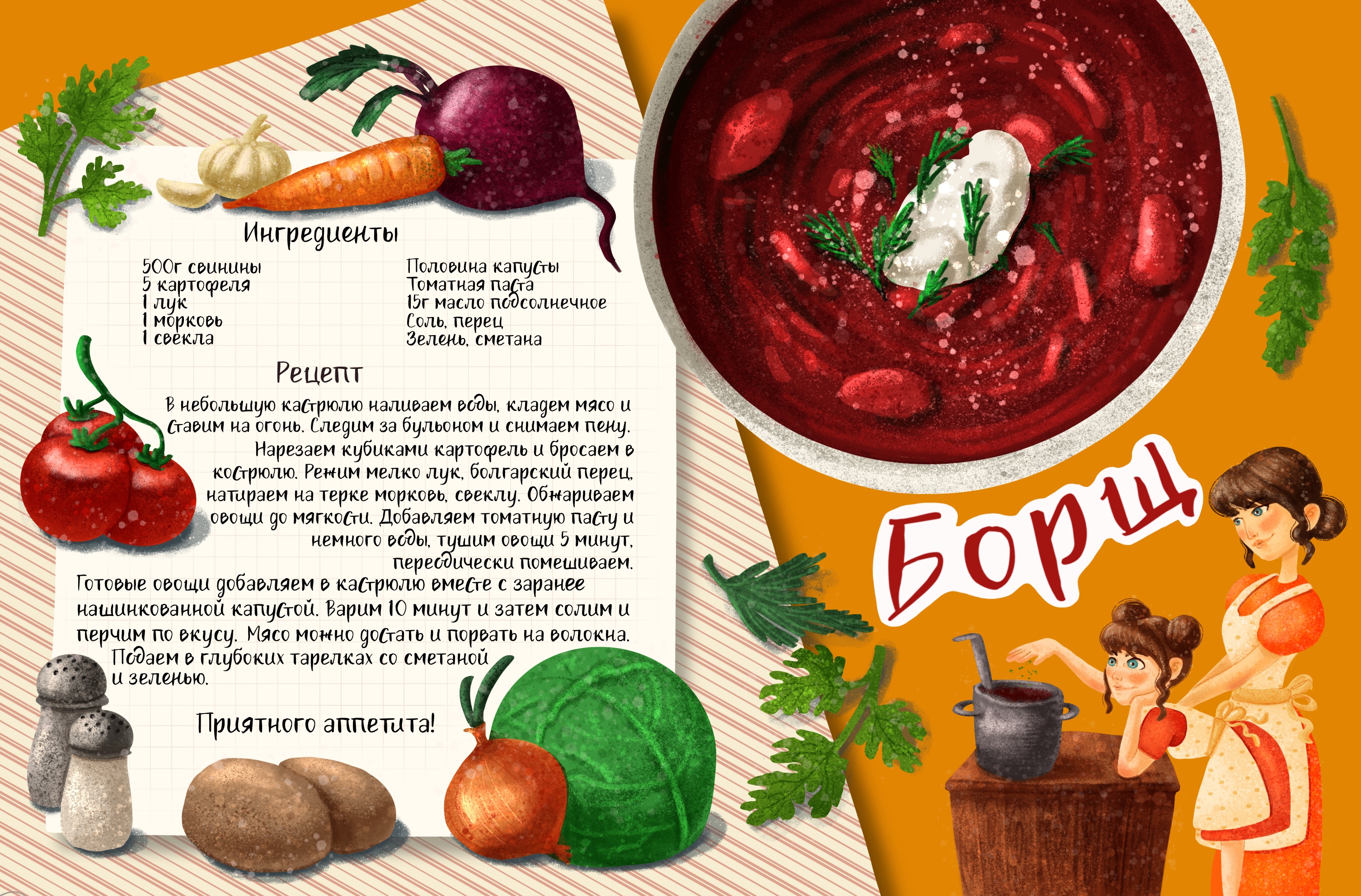 Кулинарная книга — Изображение №7 — Иллюстрация, Графика на Dprofile