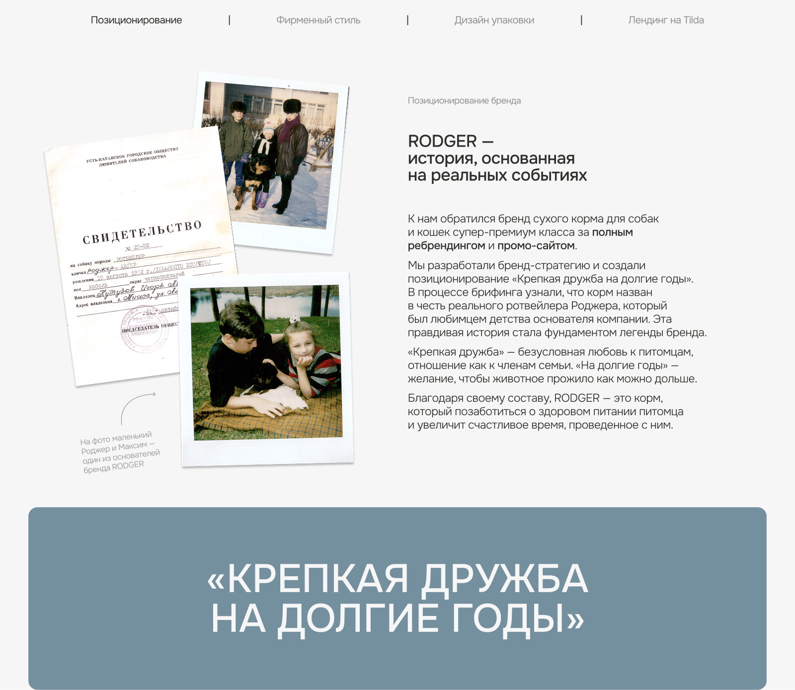 RODGER | Брендинг и разработка сайта для сухого корма — Изображение №2 — Интерфейсы, Брендинг на Dprofile