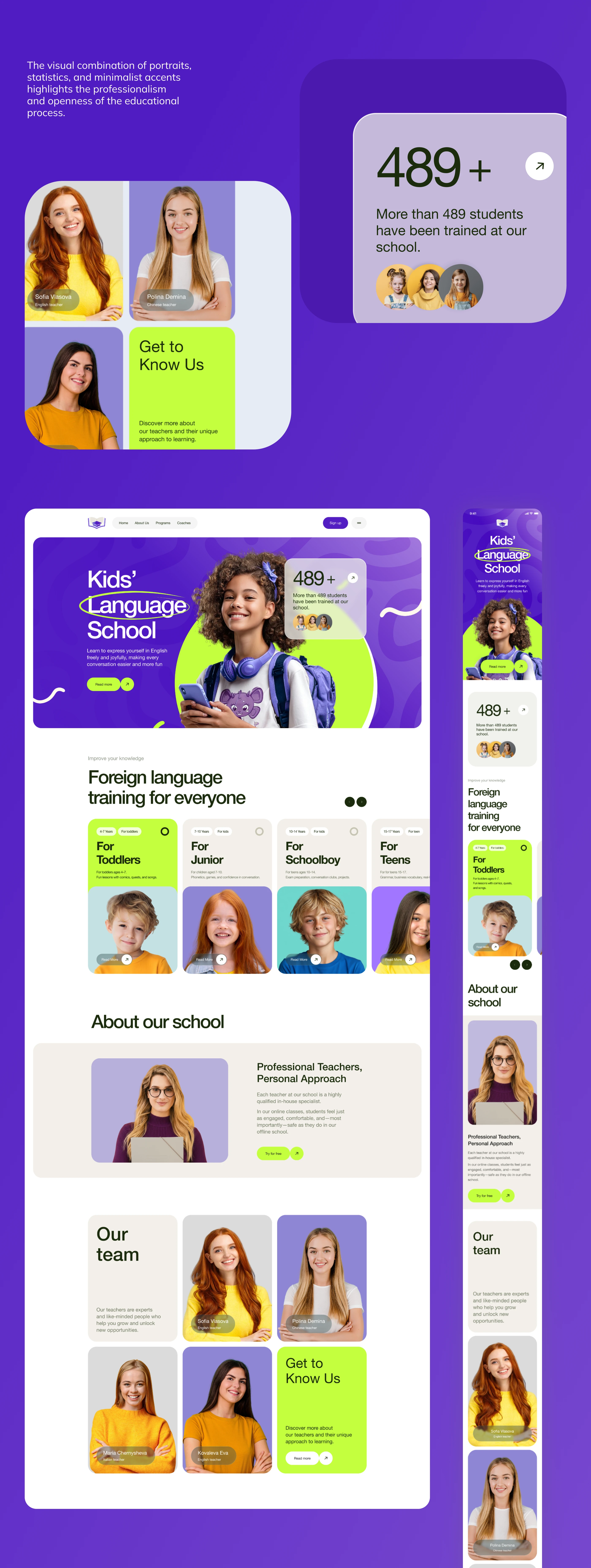 Kids’ Language School. Web design. — Изображение №8 — Интерфейсы на Dprofile