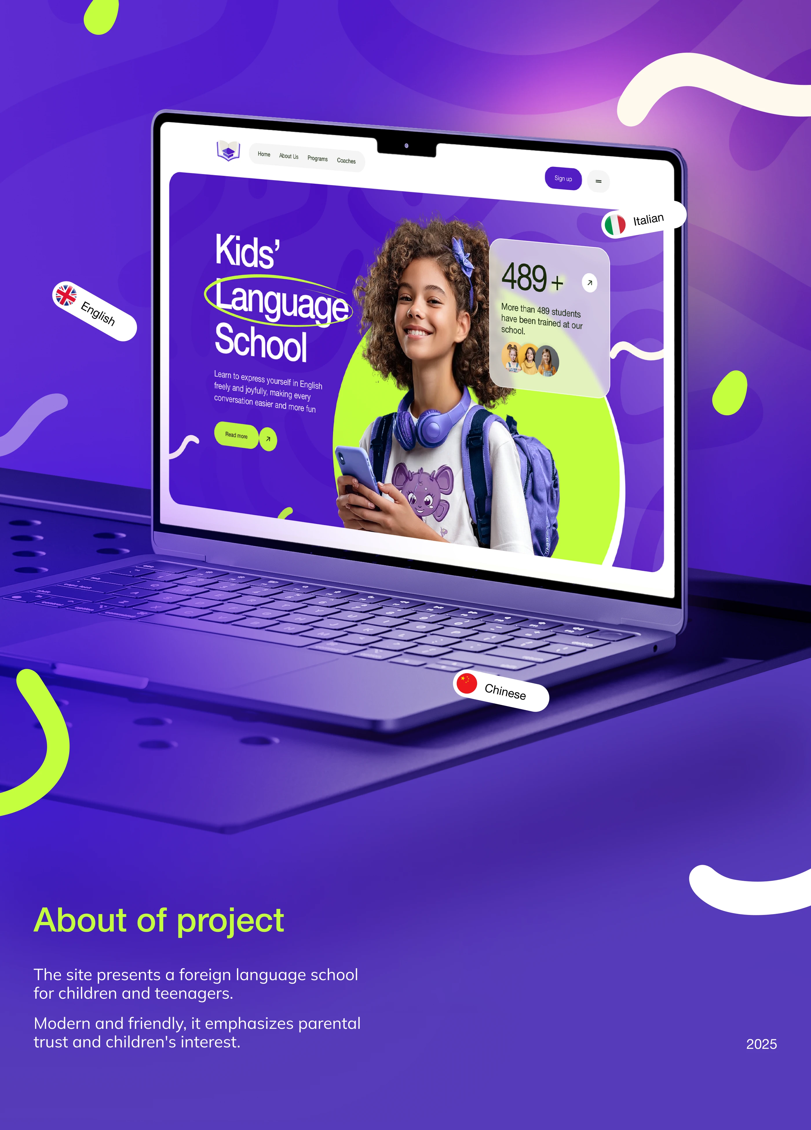 Kids’ Language School. Web design. — Изображение №1 — Интерфейсы на Dprofile