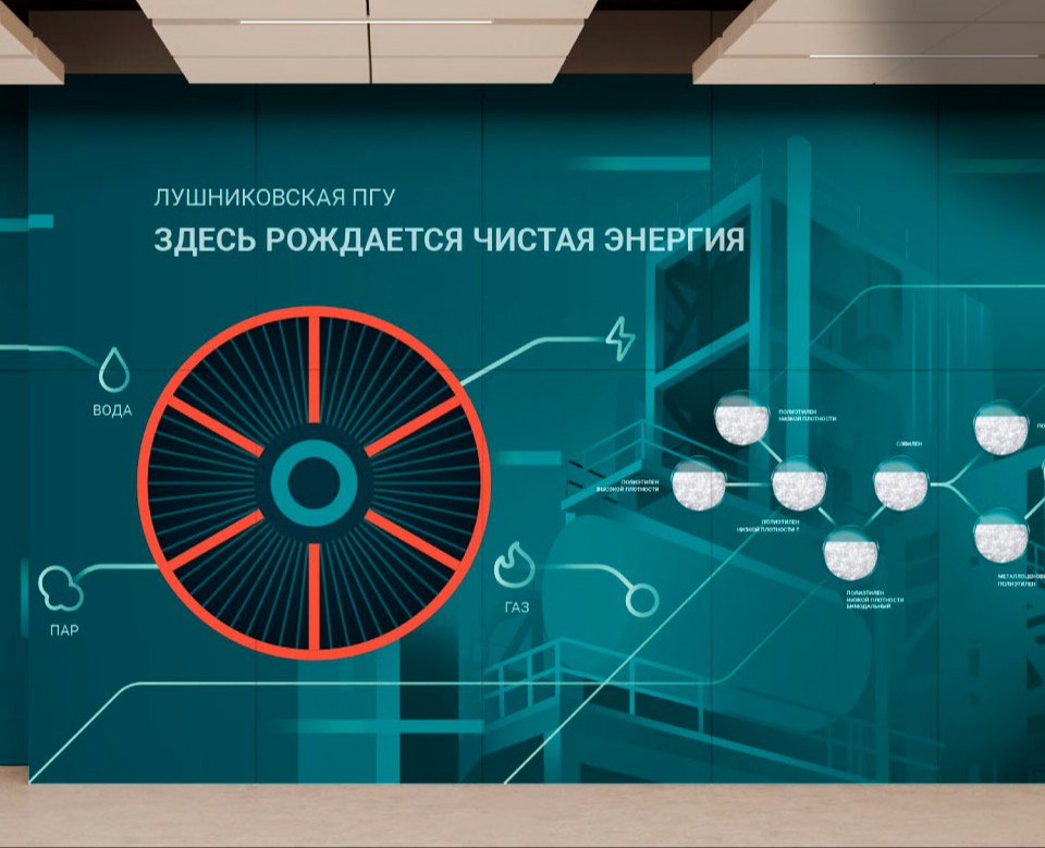 Креативное брендирование интерьеров Лушниковской ПГУ — Брендинг, Иллюстрация на Dprofile